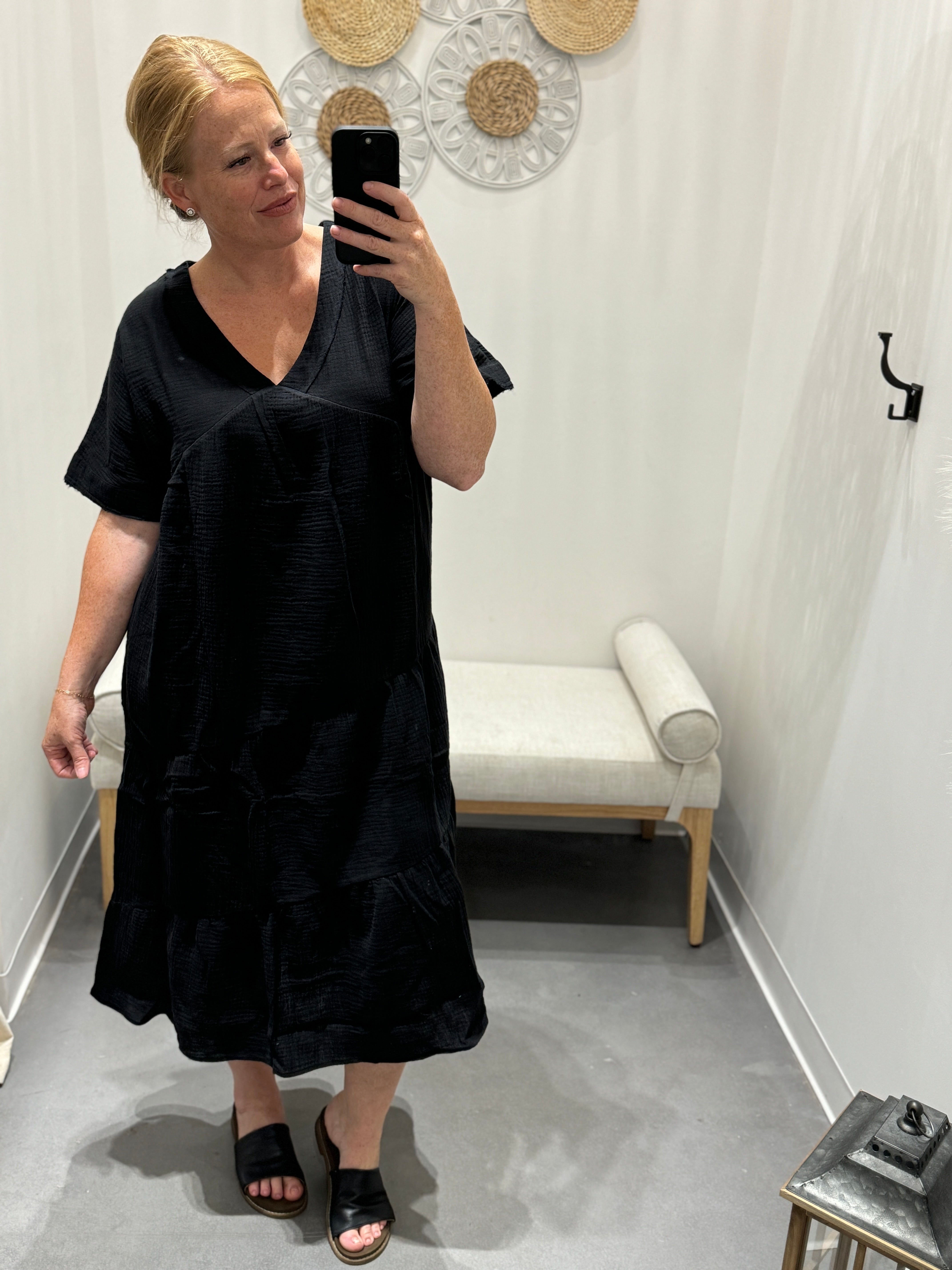 Always Learning Dolman Sleeve Dress in Black