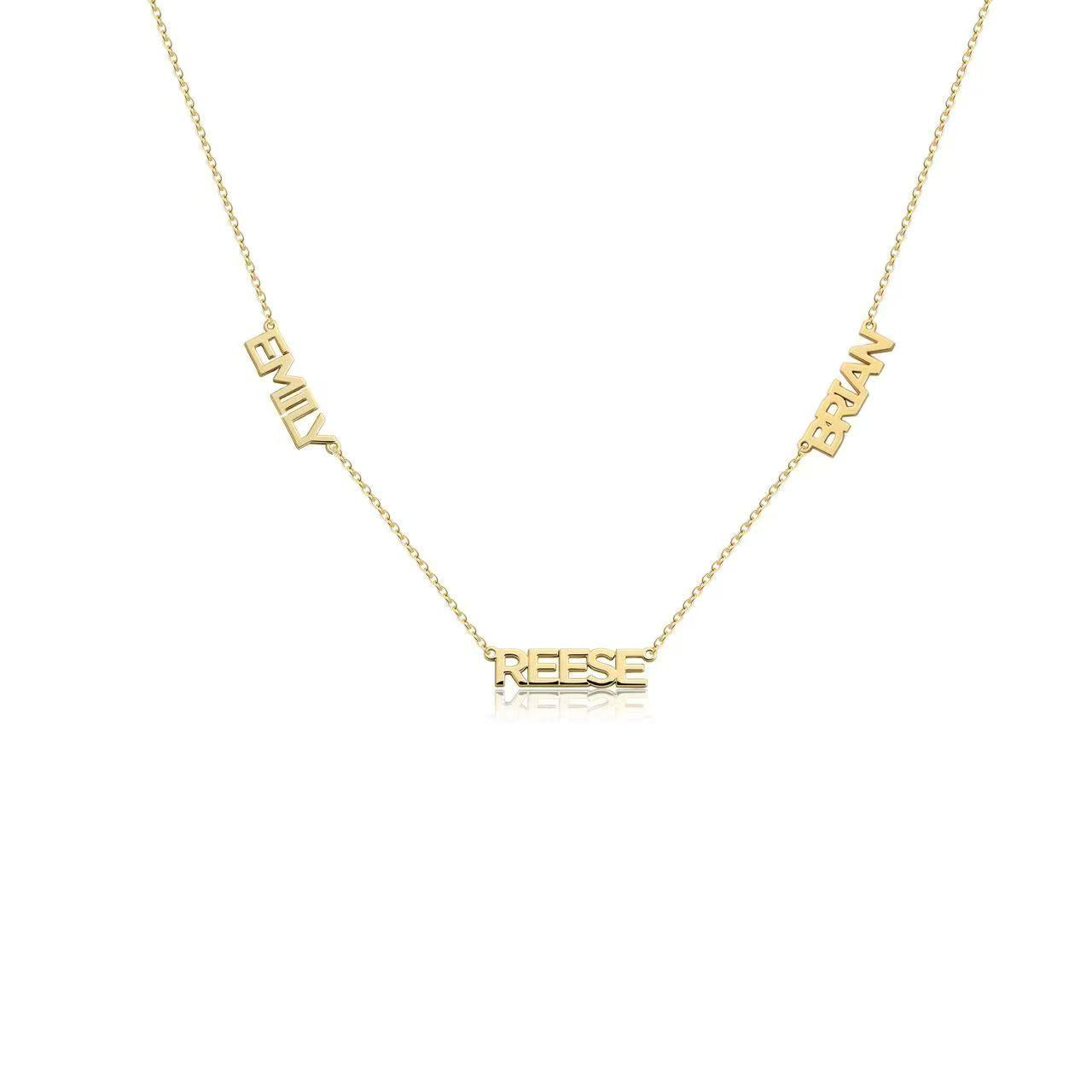 Custom Cherish Multiple Name Necklace (Water Resistant)