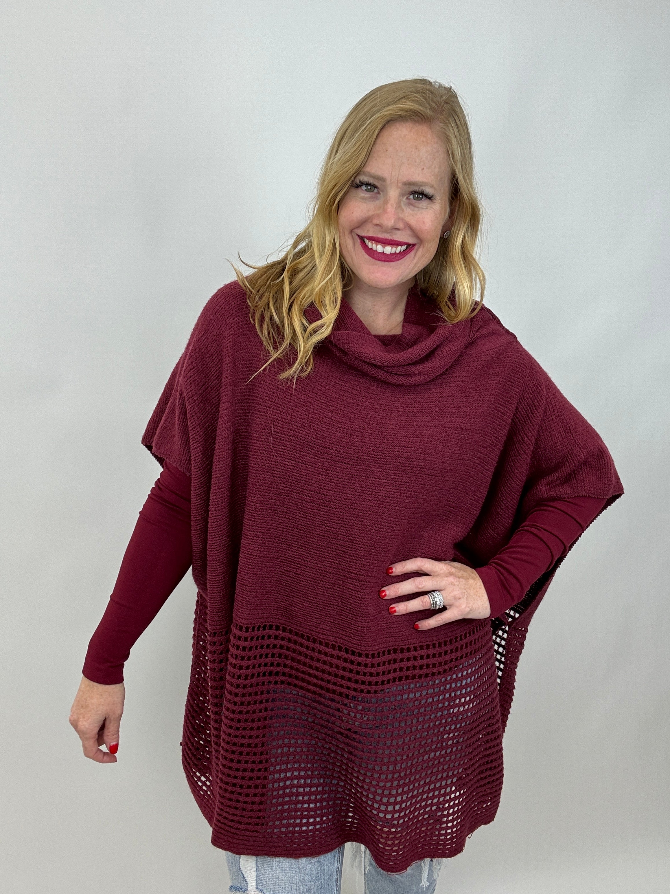 Sugar & Spice Cowl Neck Poncho