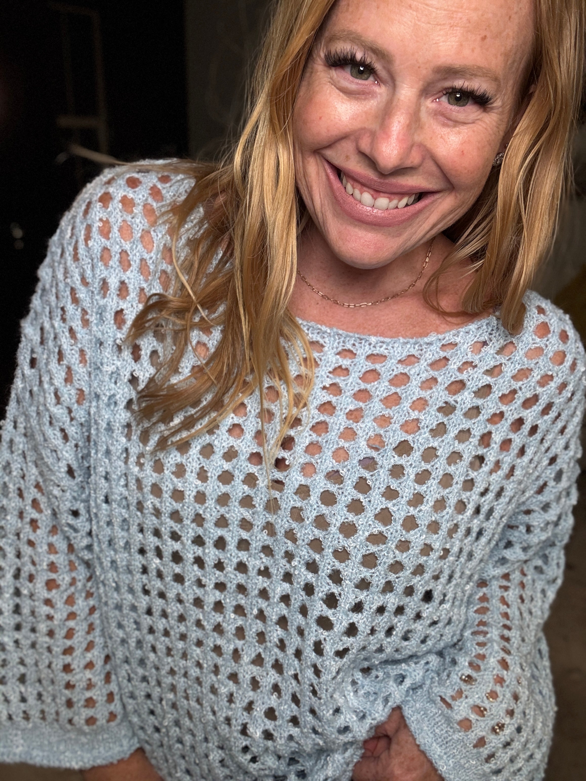 Troublemaker Open Knit Top by White Birch