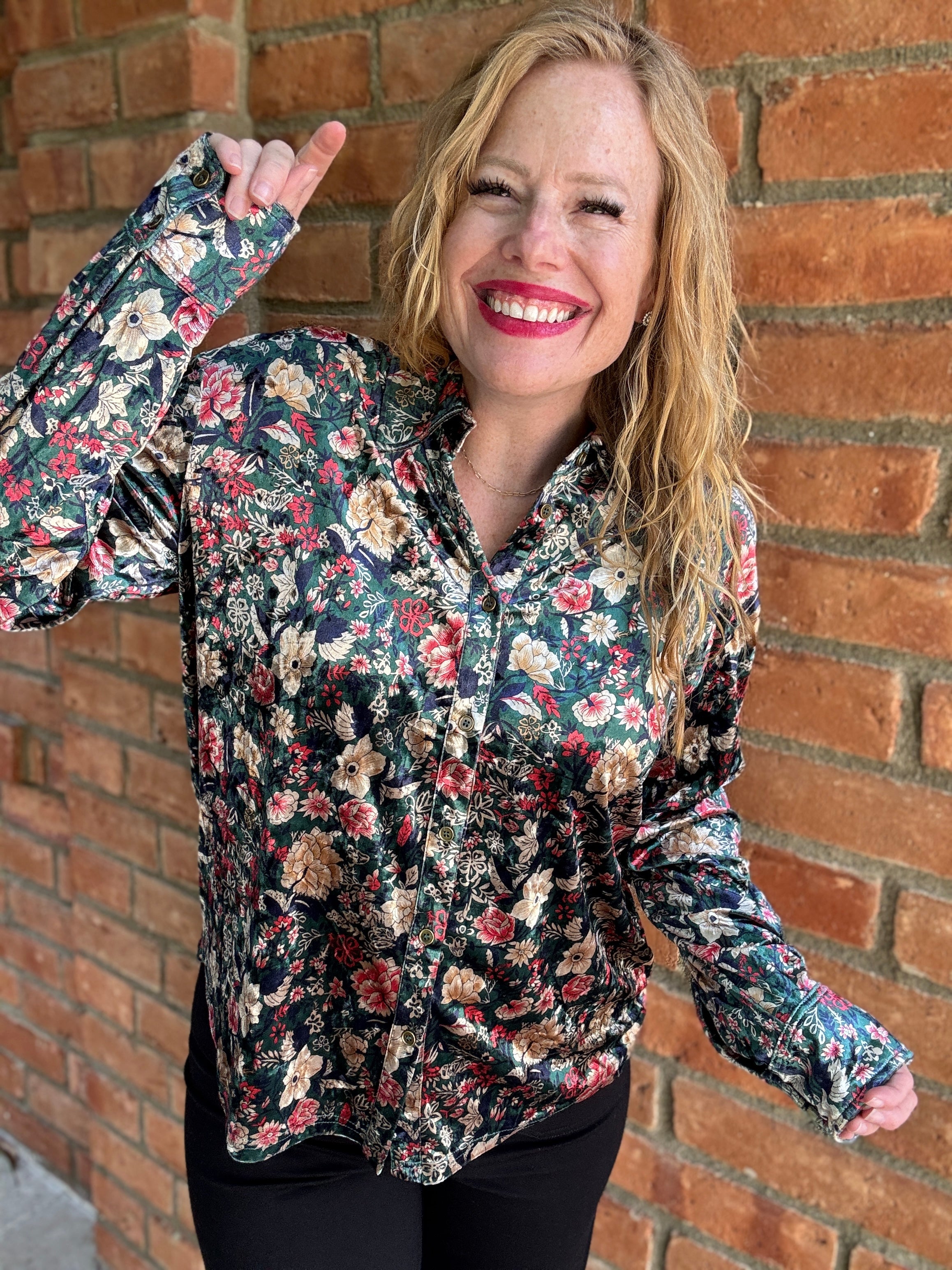 Button-Down Floral Top by Sew In Love