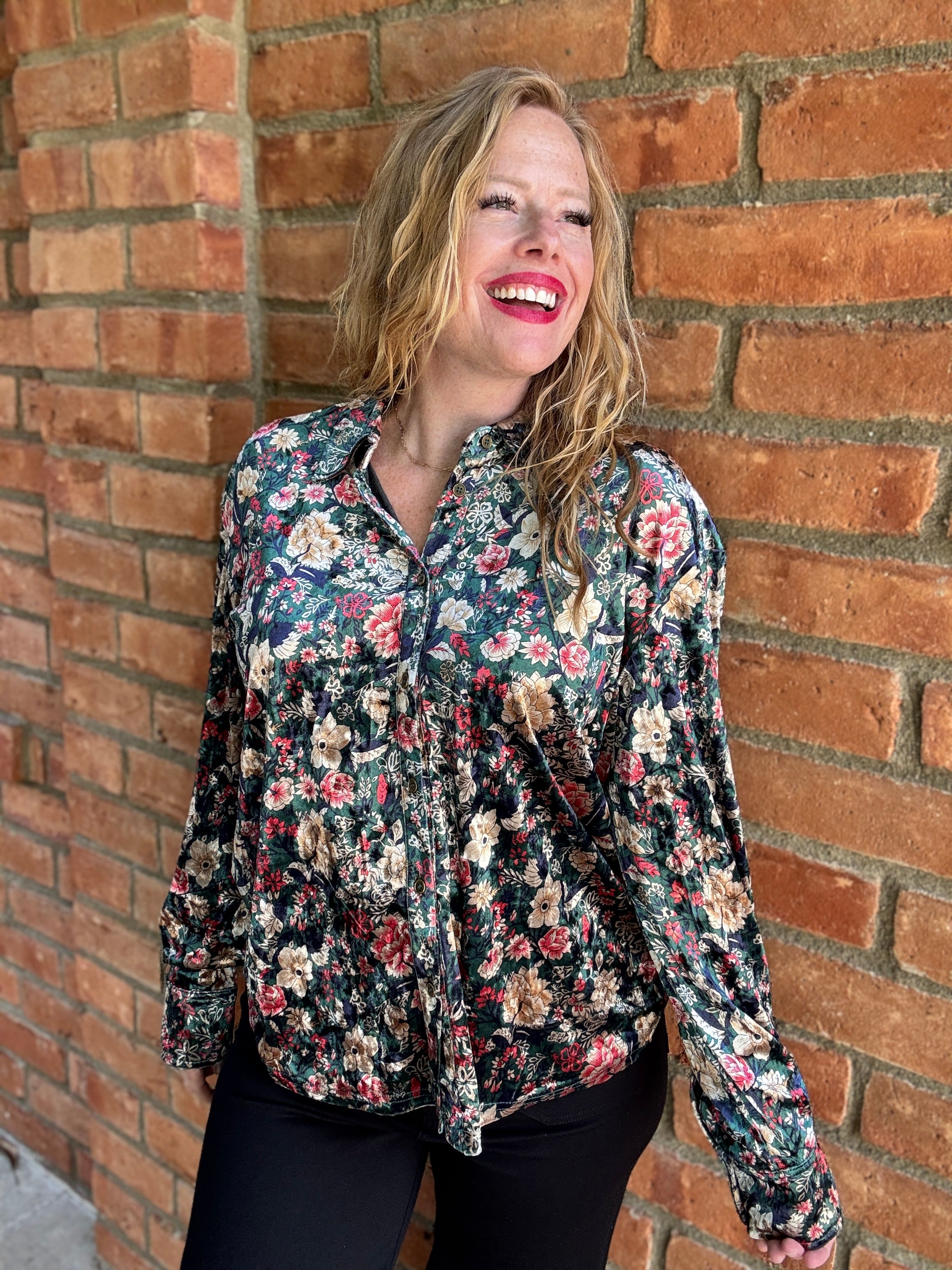 Button-Down Floral Top by Sew In Love