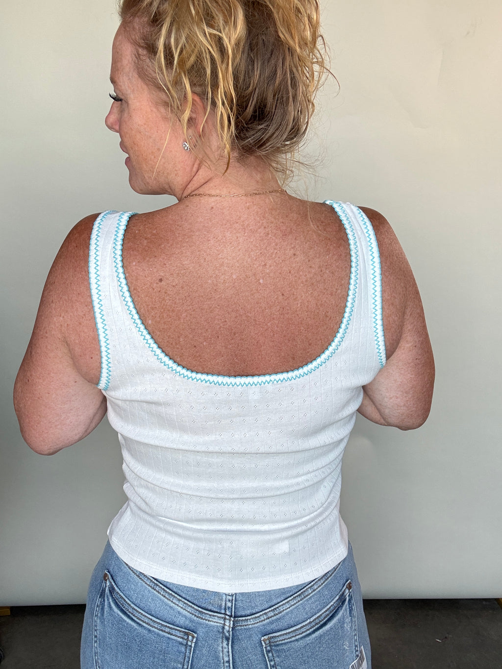 Stitched In Love Tank by White Birch