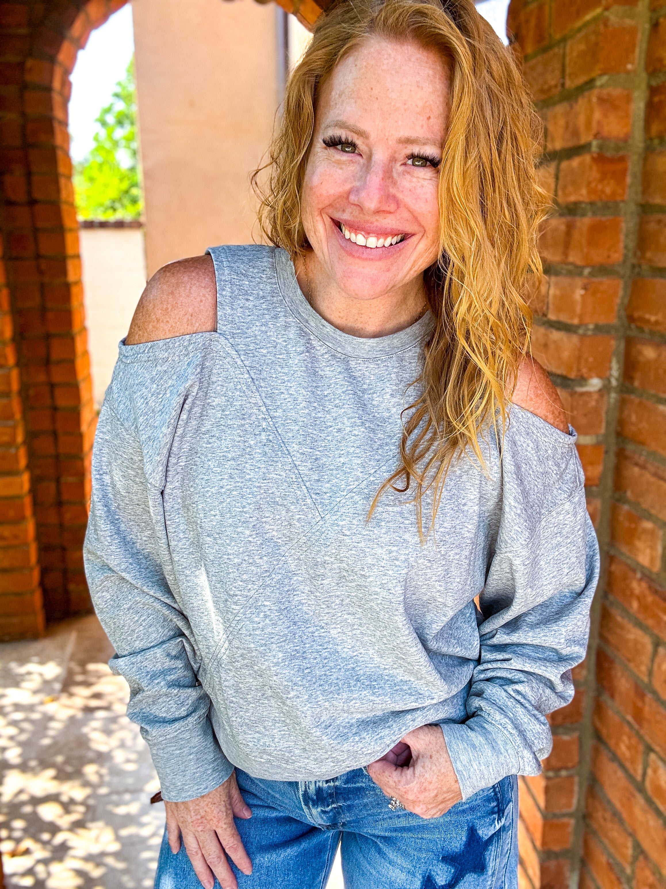 All I Want Cold Shoulder Top by White Birch