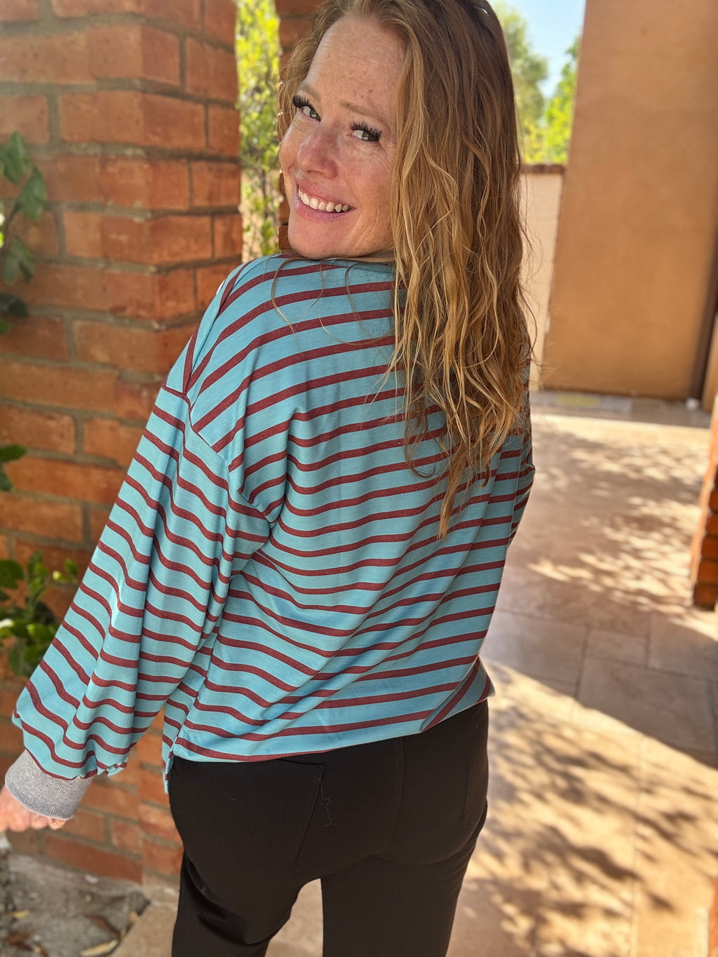 Front Zip Long Sleeve Top