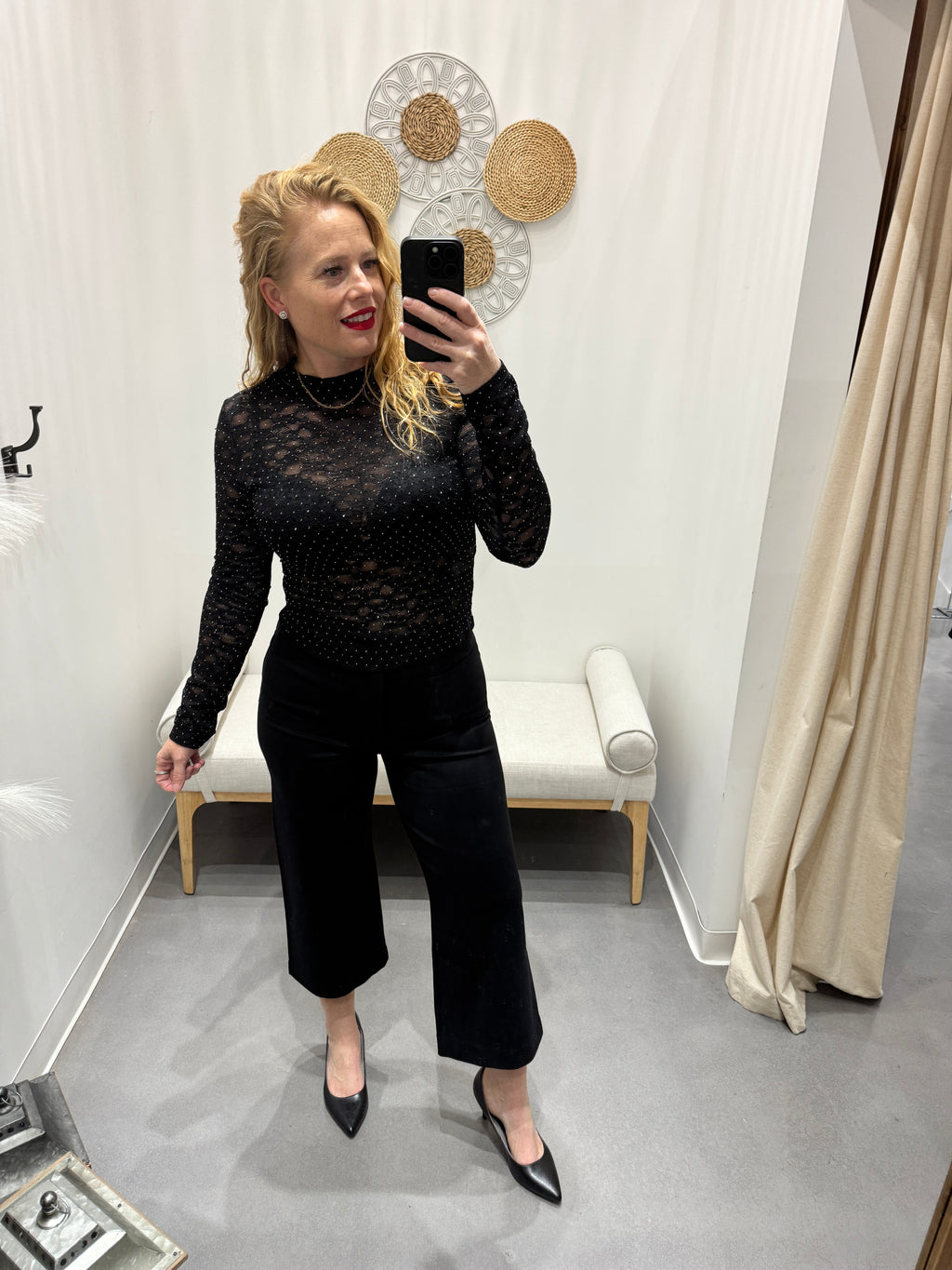 All That Jazz Sparkle Mesh Top