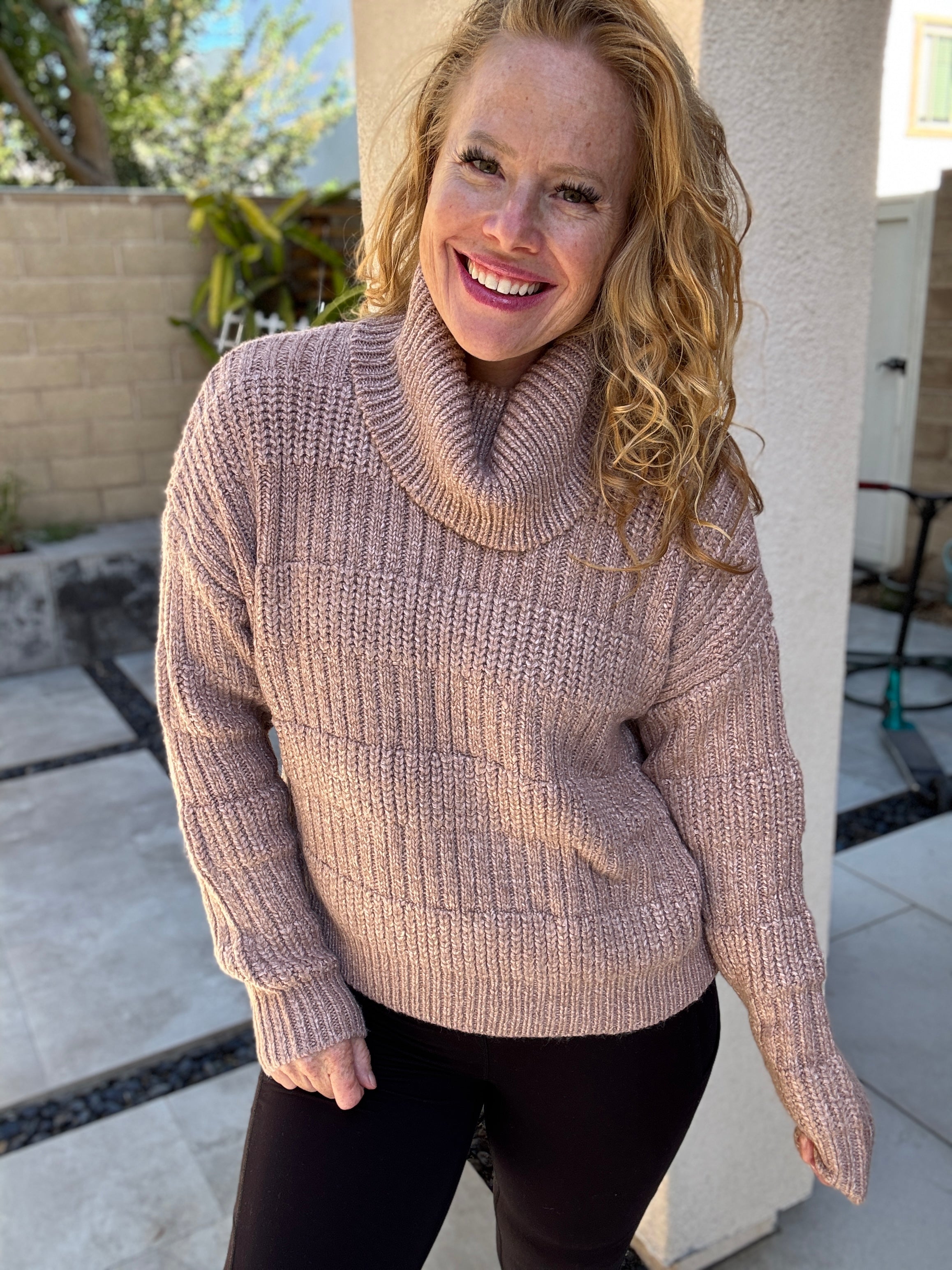 Leaves are Falling Cowl Neck Sweater