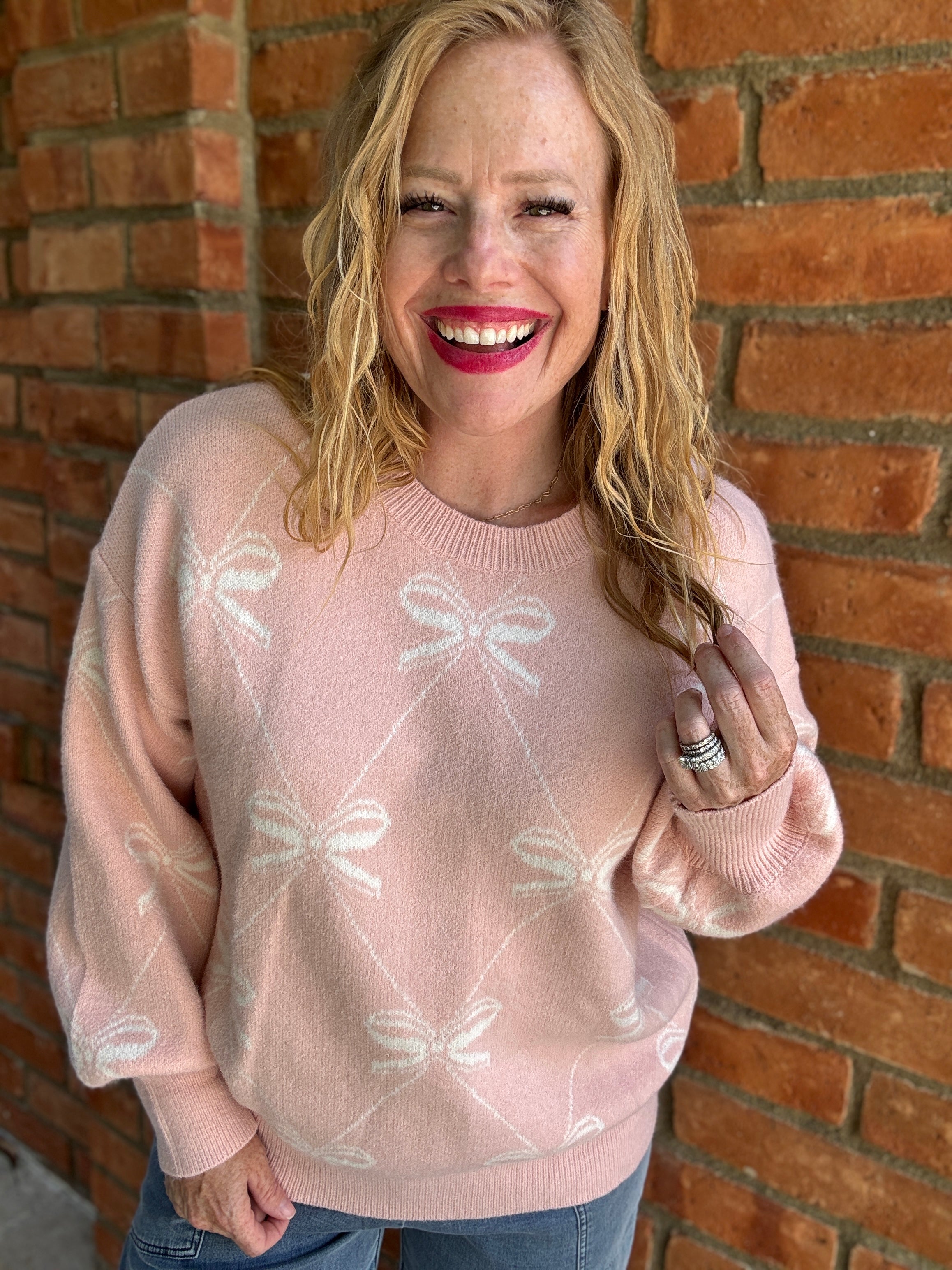 Crewneck Bows Sweater by Sew In Love