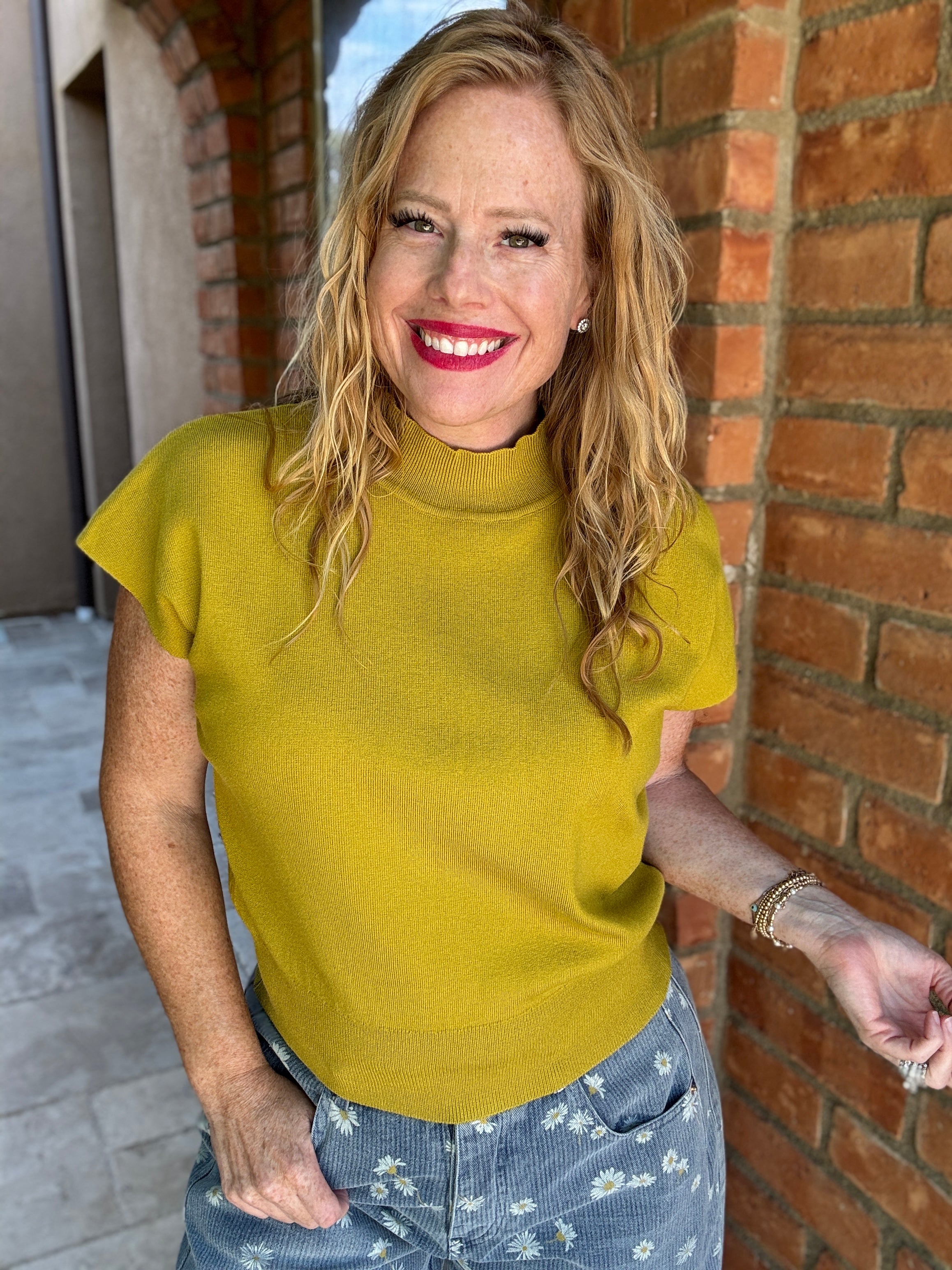Cap Sleeve High Neck Top by Sew In Love