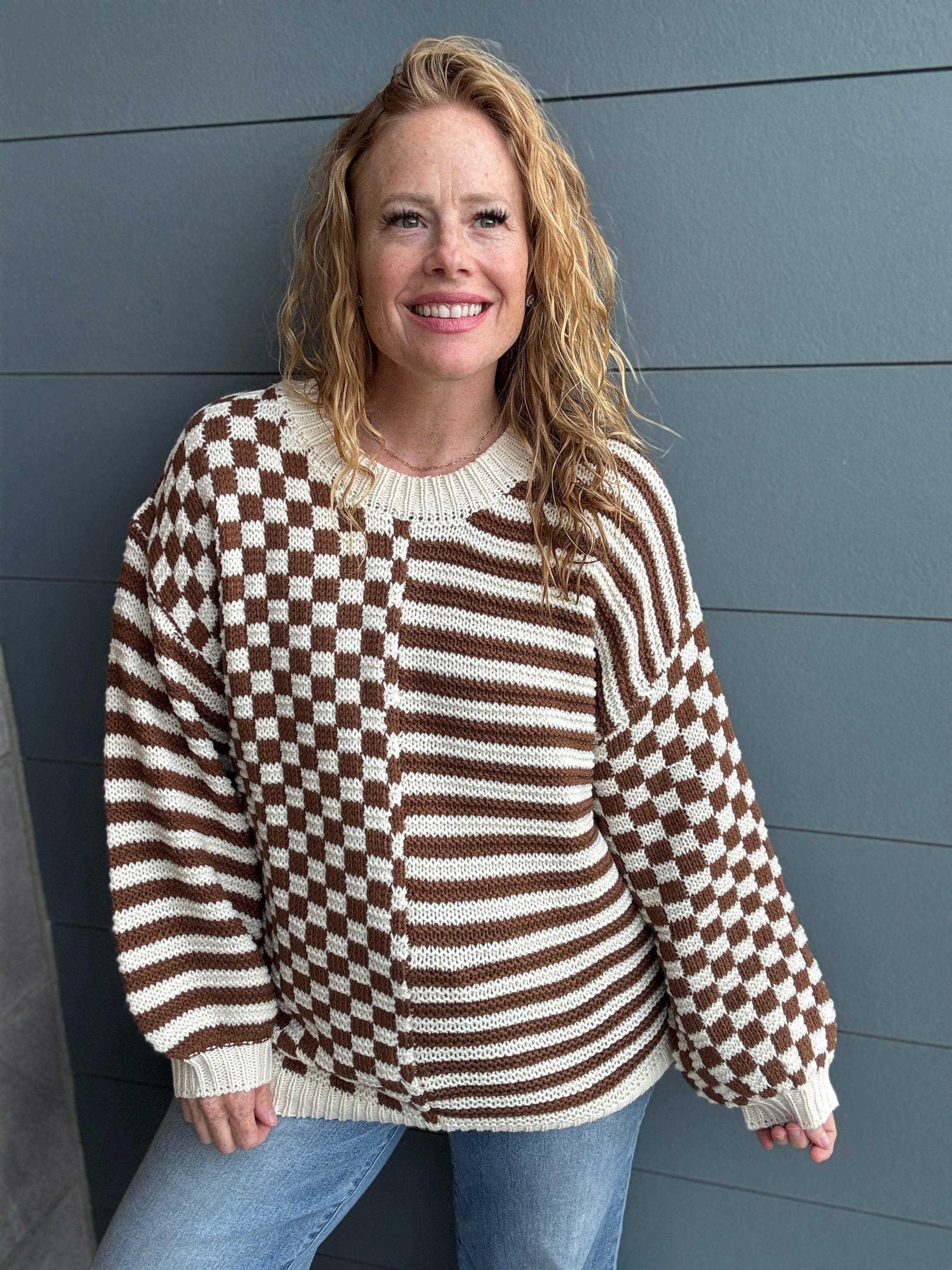 Checked Out Sweater by White Birch