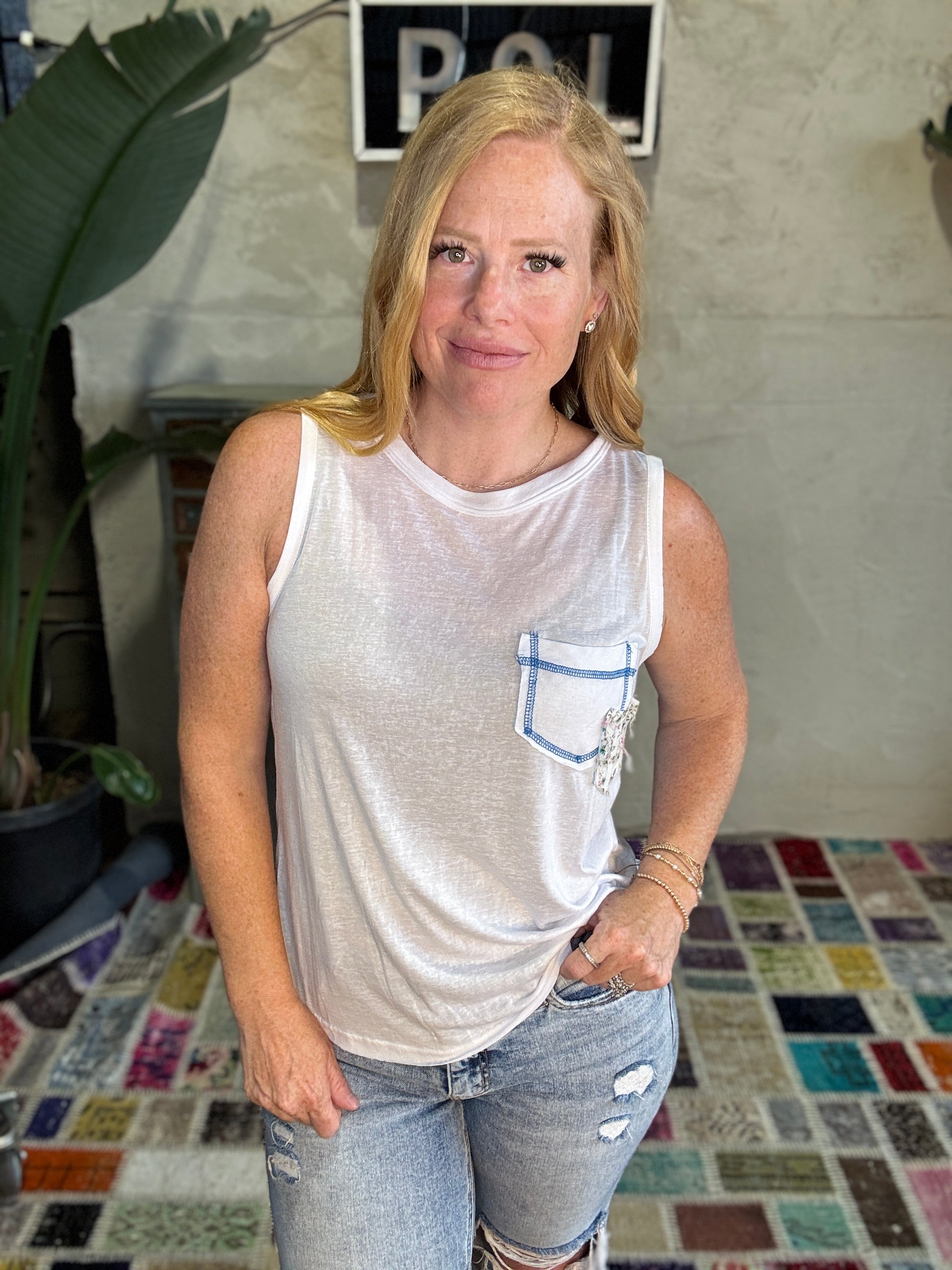 Pocket Accent Tank in 3 Colors - POL LA Live