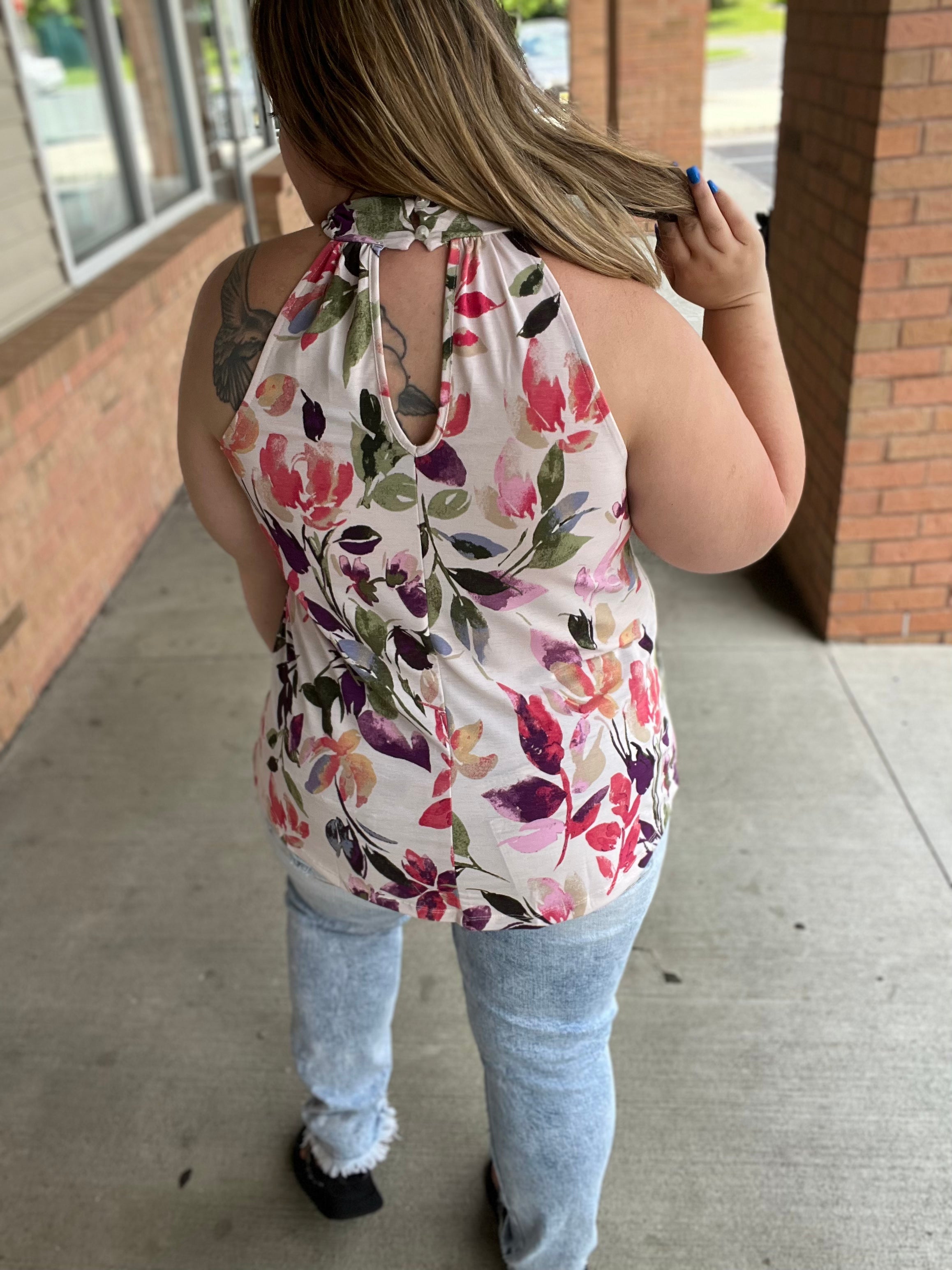 Feeling Lovely Floral Halter Blouse