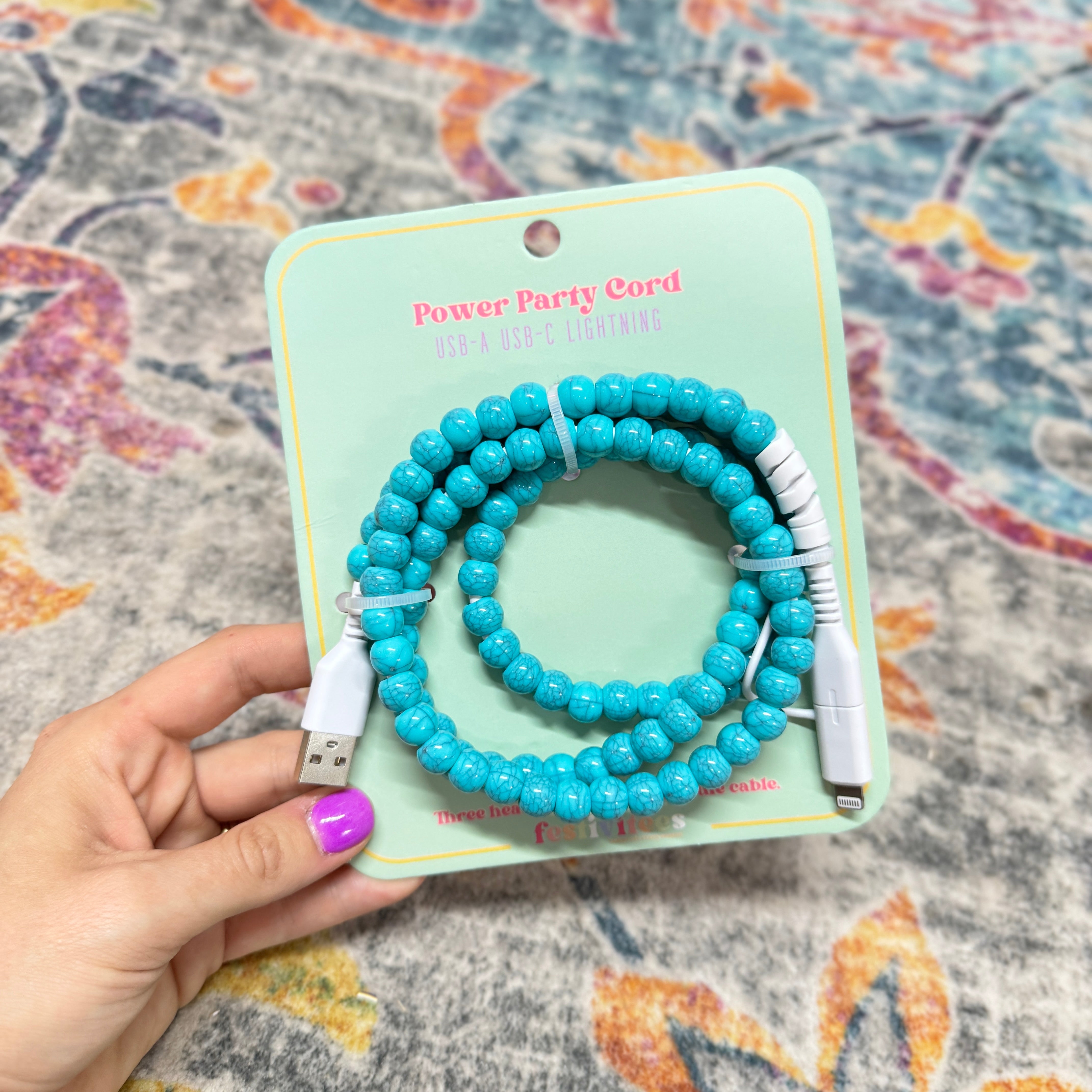 Beaded Phone Chargers USB/USB-C/Lightning