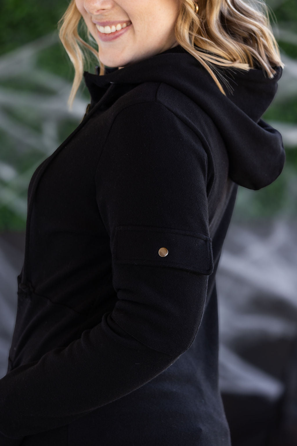 IN STOCK Pixie Pocket Halfzip Hoodie - Black FINAL SALE