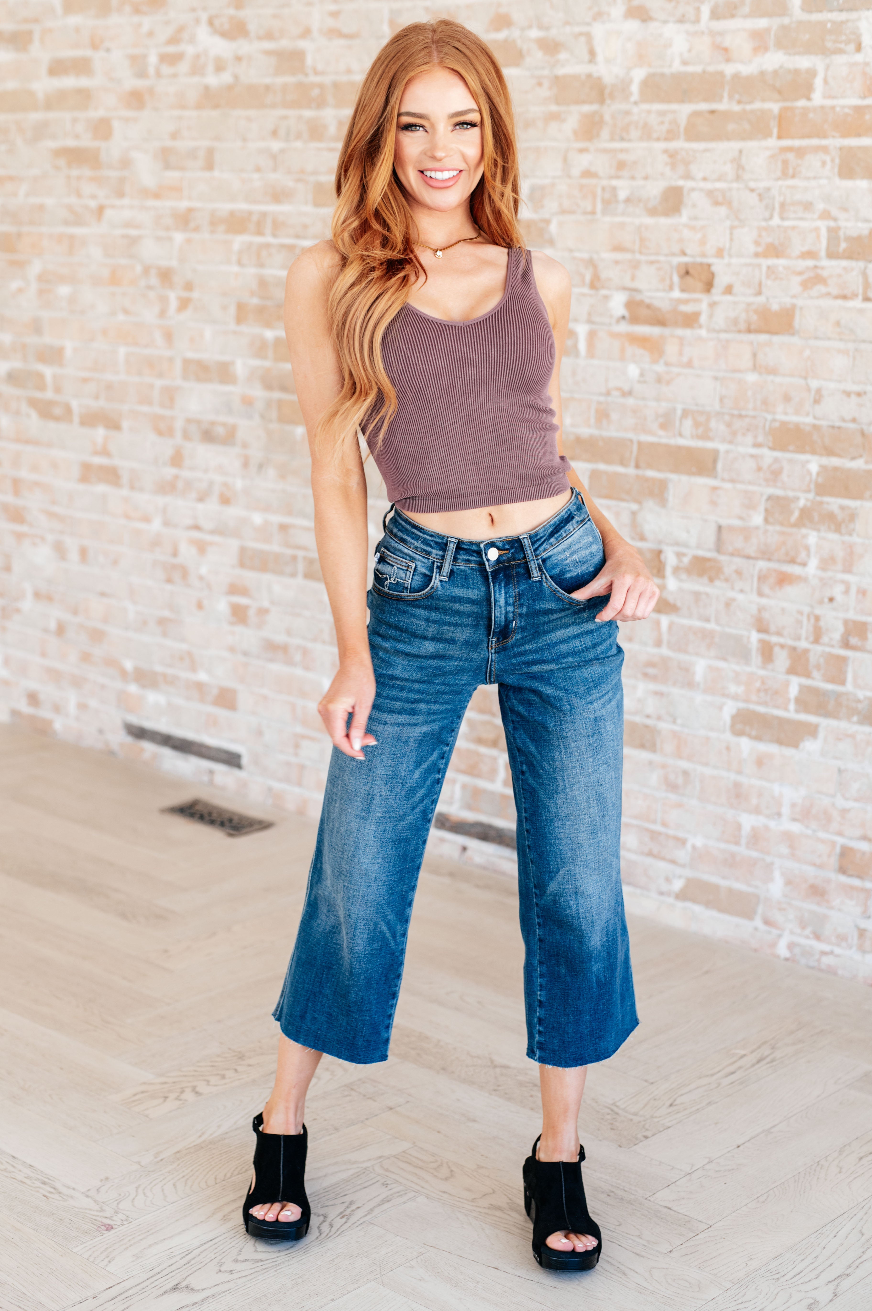 Hayes High Rise Wide Leg Crop Jeans