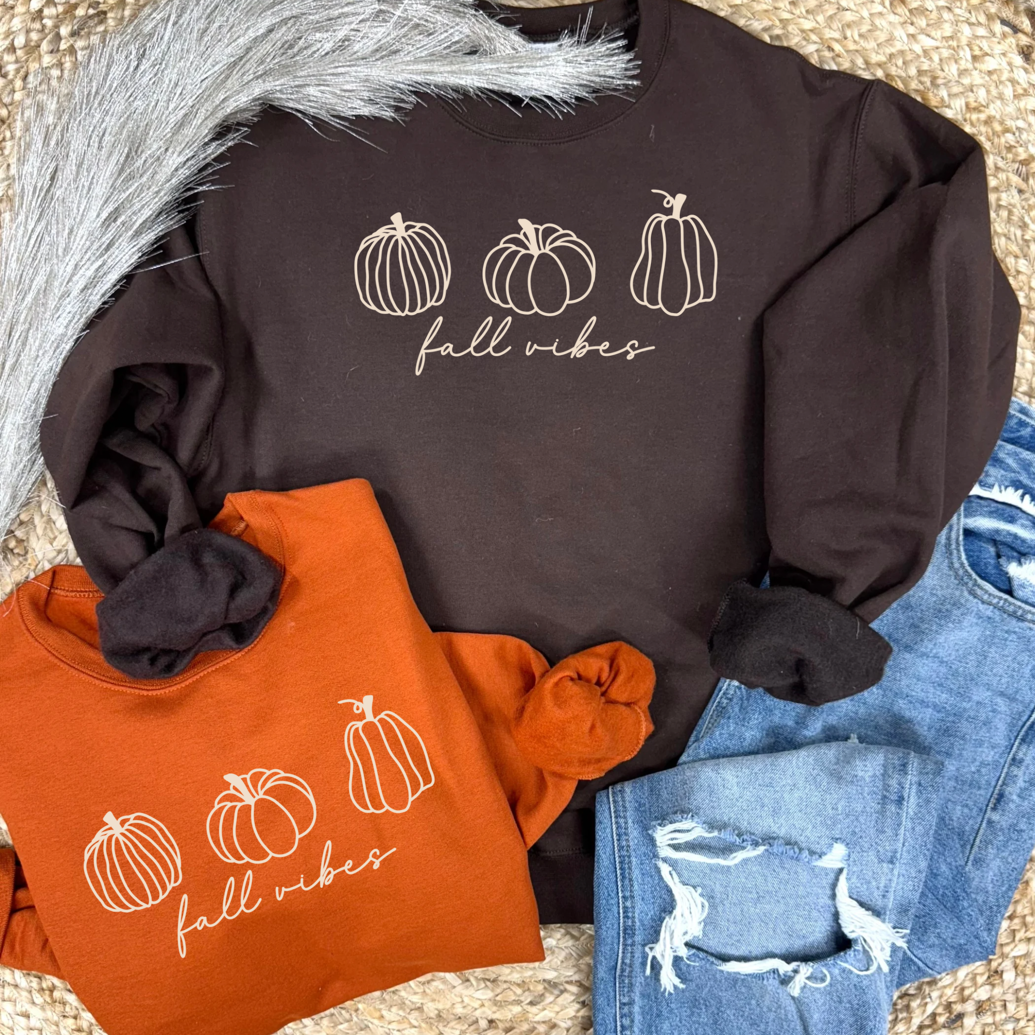 Fall Vibes Minimal Graphic Sweatshirts