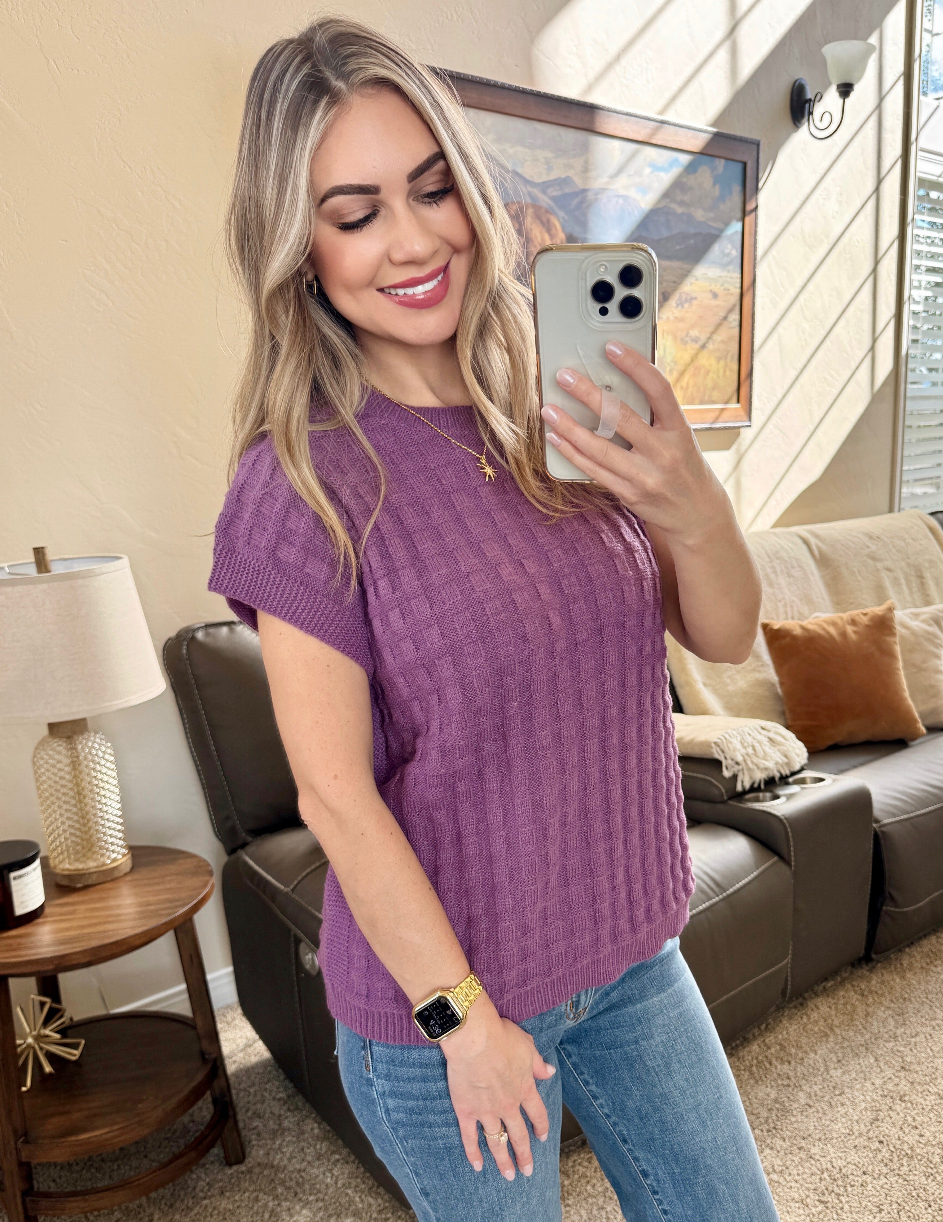 IN STOCK Kelly Knitted Top - Plum
