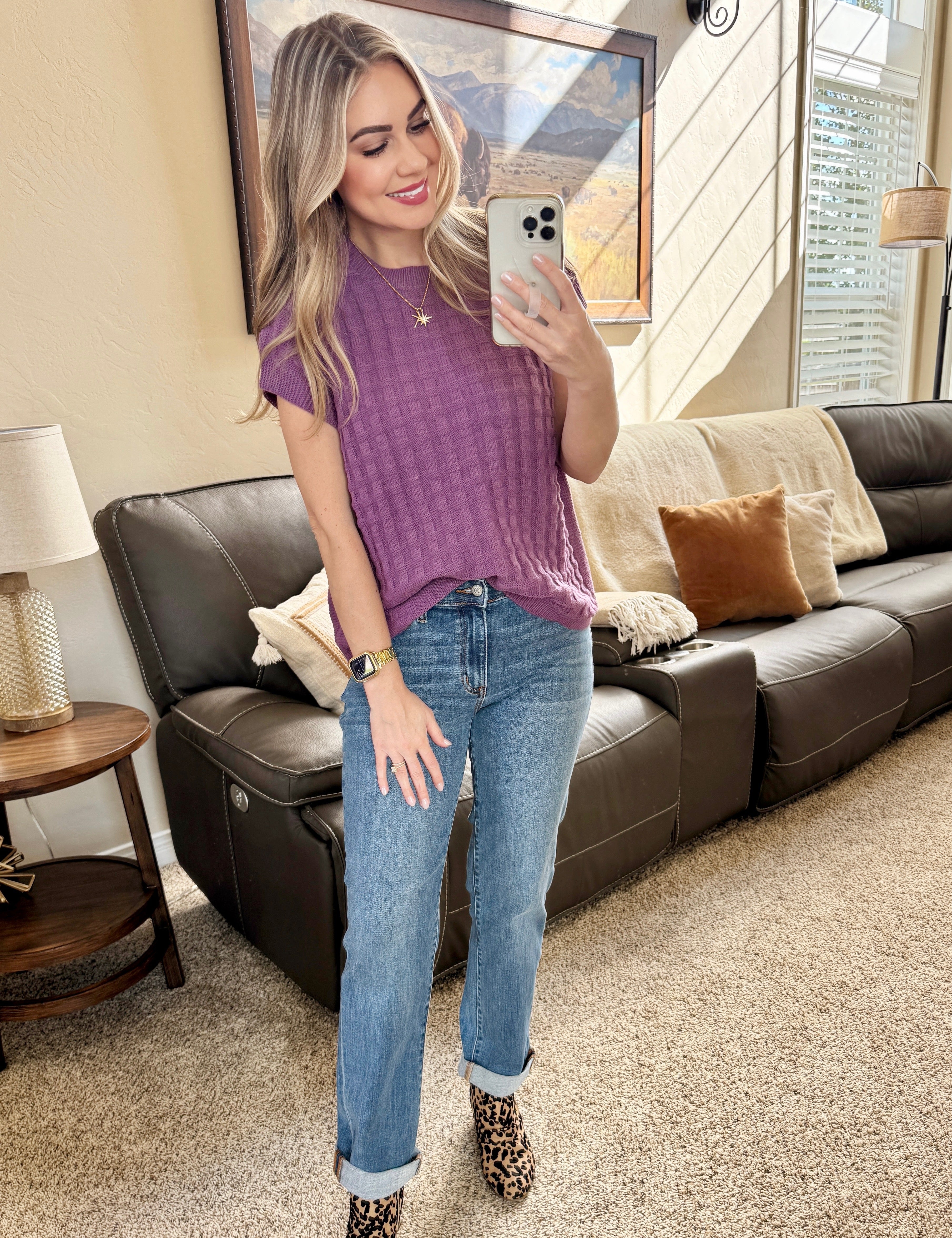 IN STOCK Kelly Knitted Top - Plum
