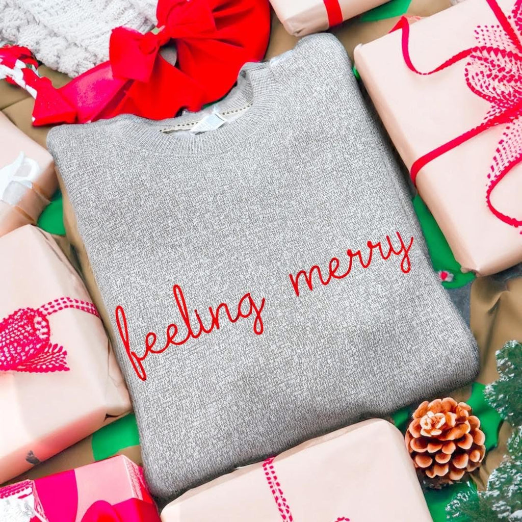 Feeling Merry Embroidered Knit Crewneck
