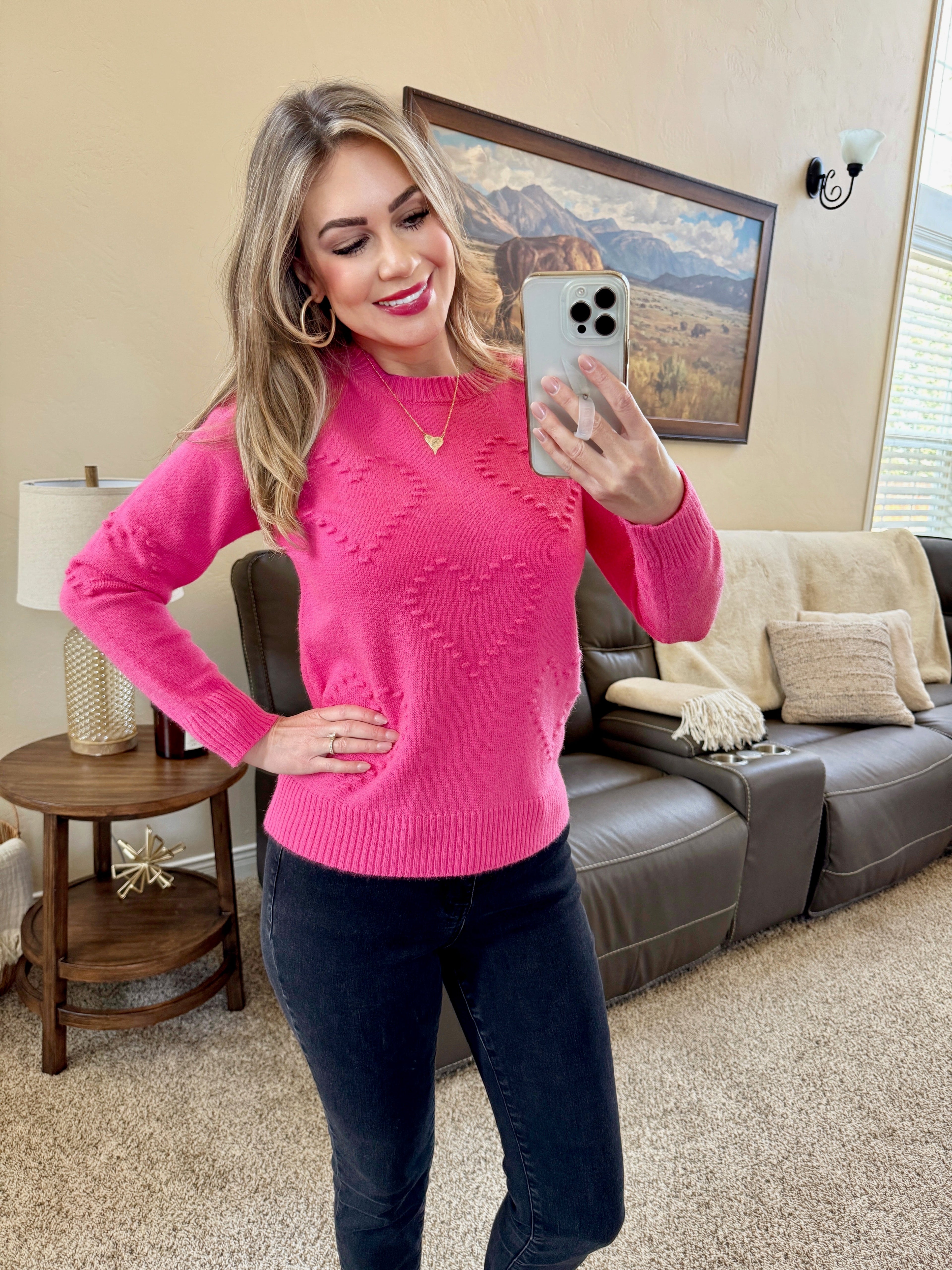 IN STOCK Be Mine Sweater - Hot Pink