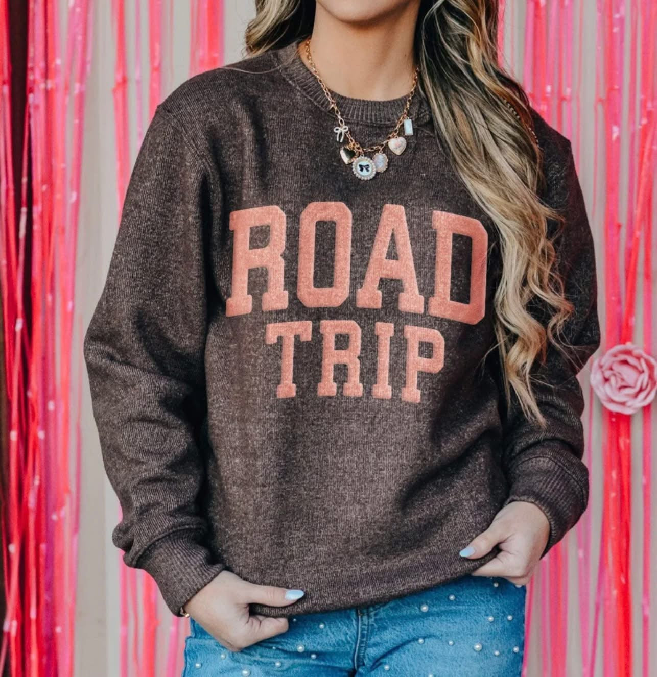 Luxe Puffer Road Trip Crewneck by Southern Bliss