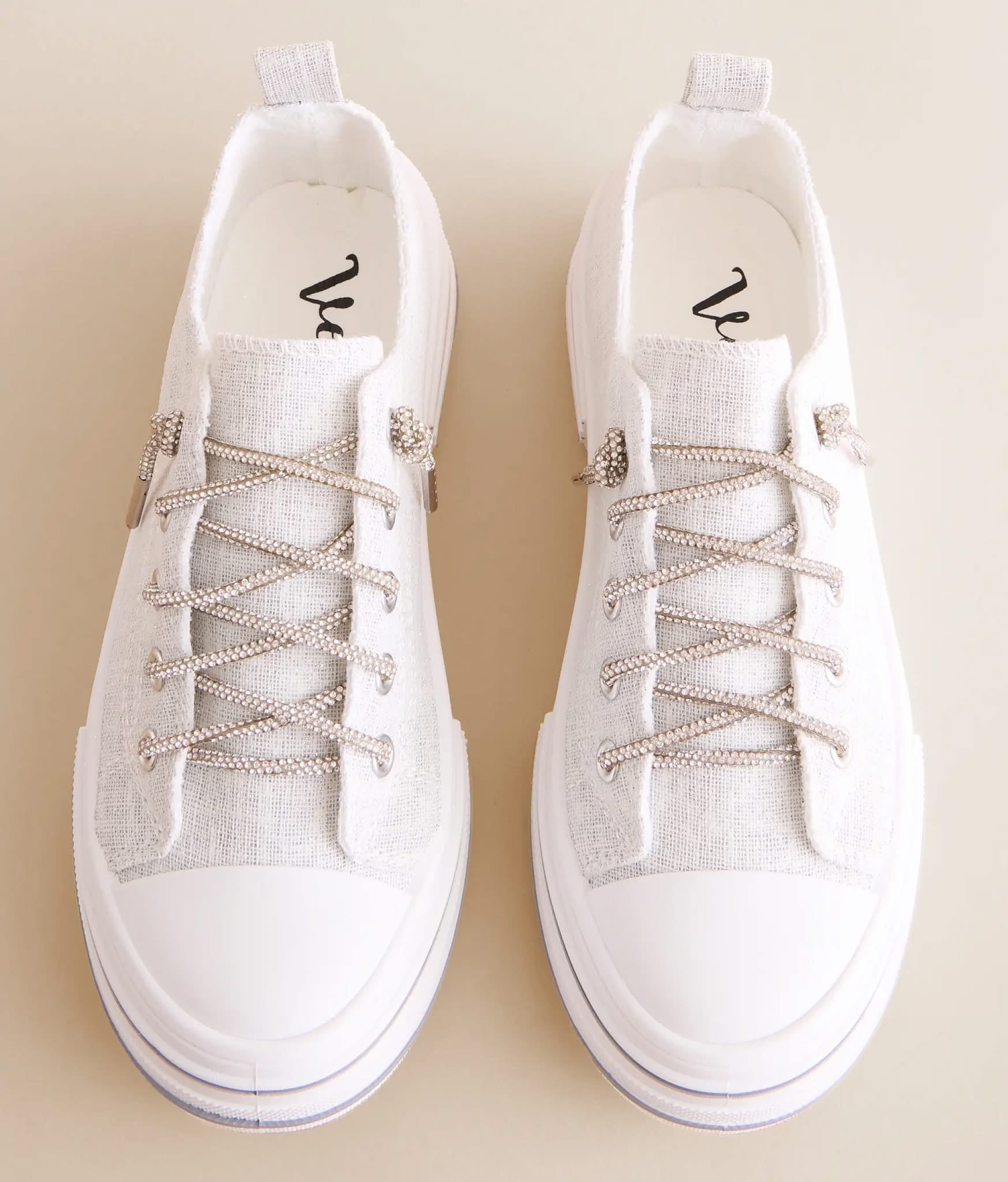 Aman Sparkle White Slip On Sneaker