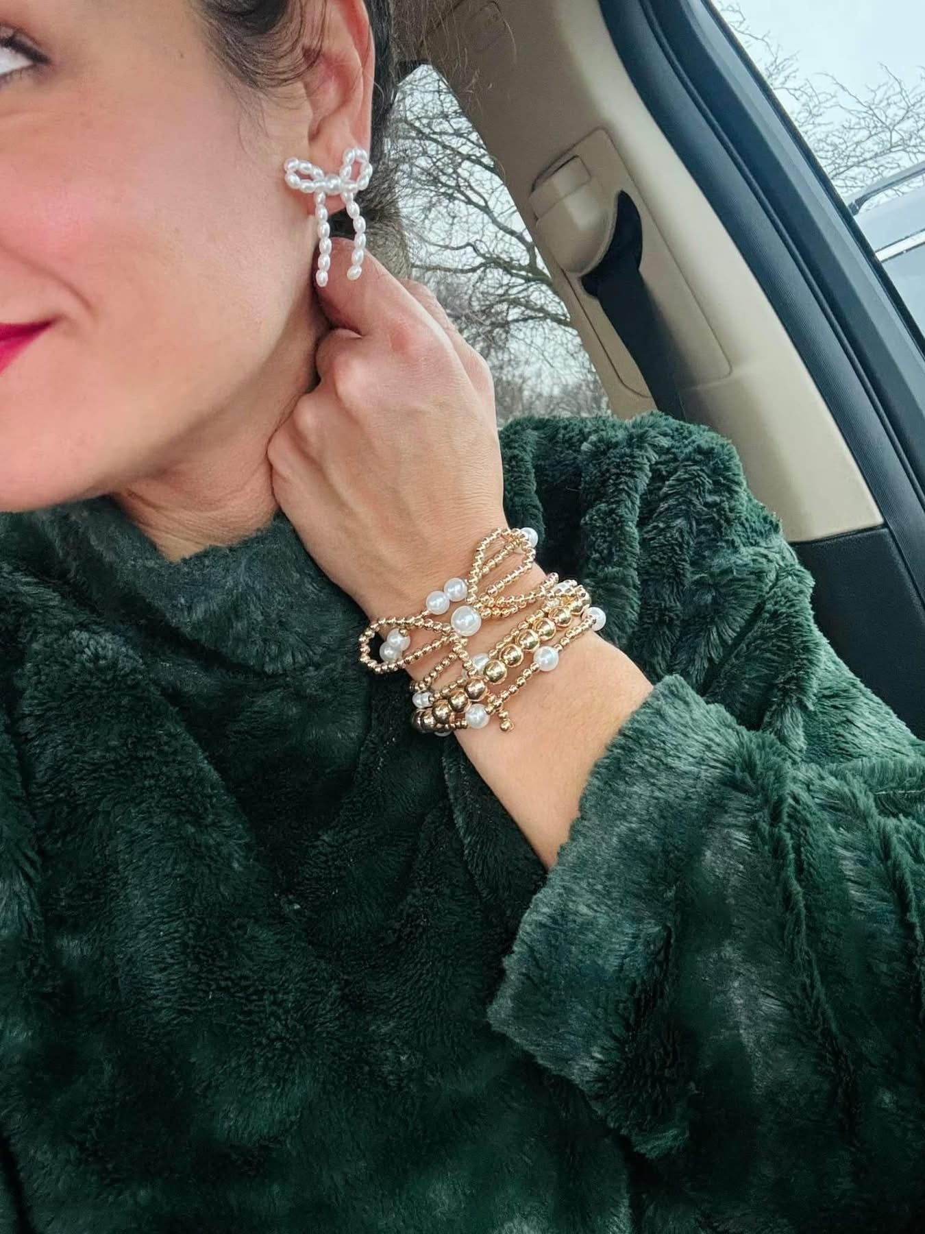 With Love Bow Earrings and Bracelet