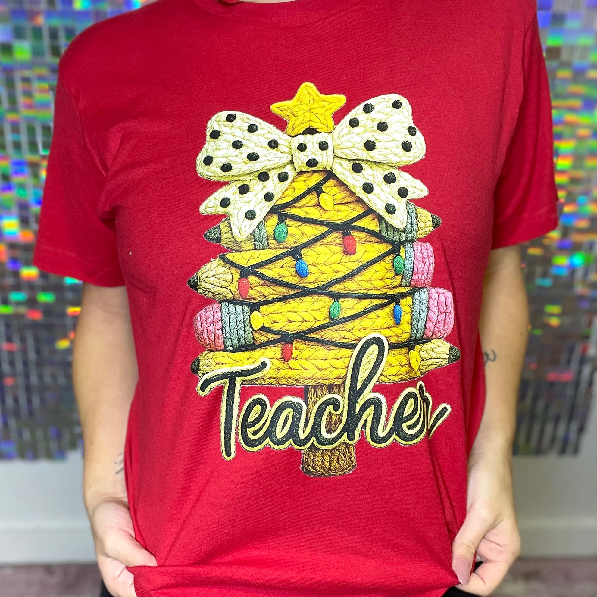 FP Christmas Teacher Yarn Graphic Tee