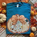 Floral Plaid Pumpkin Graphic Tee