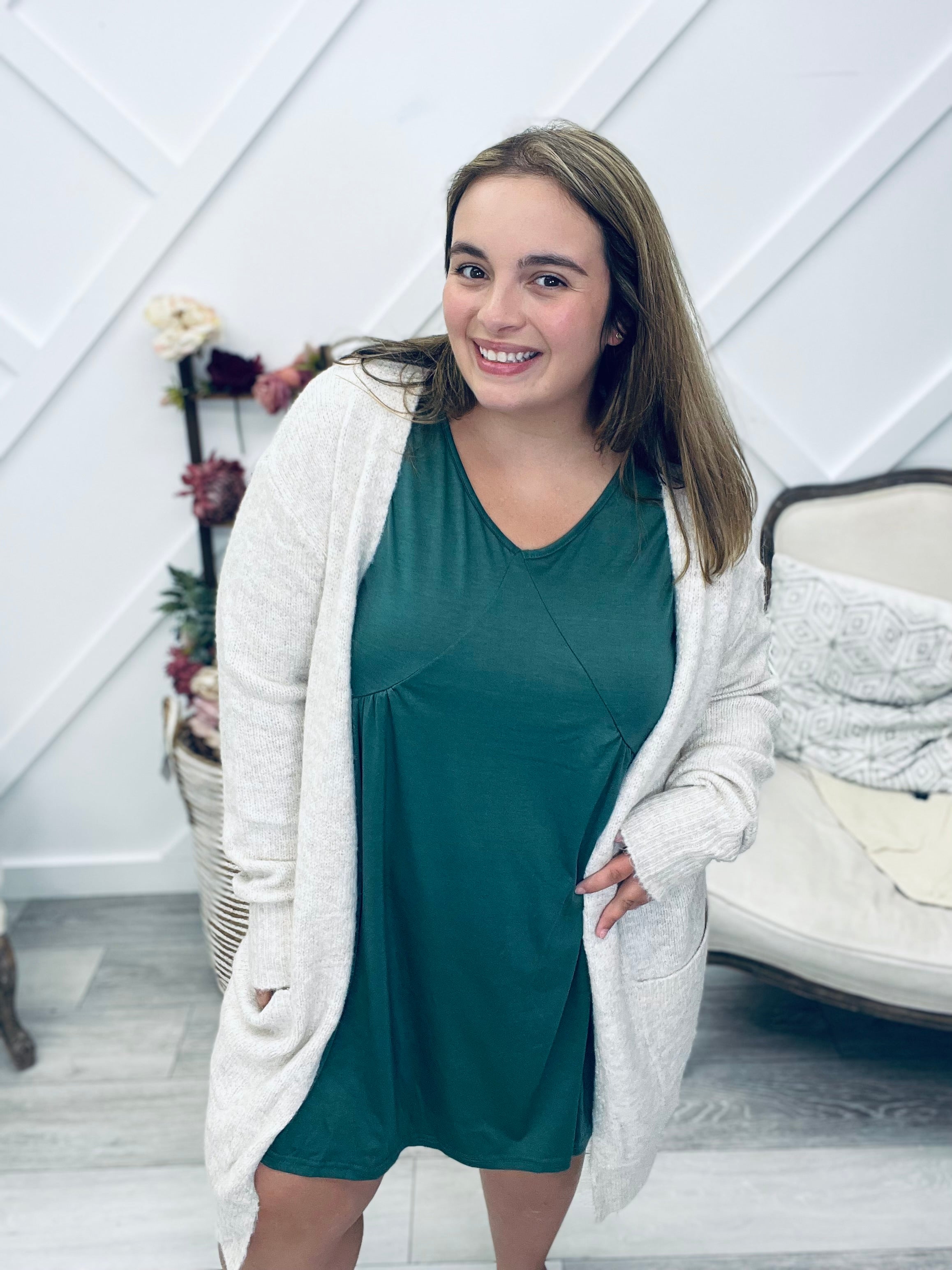 Ruched V-Neck Sleeveless Mini Dress