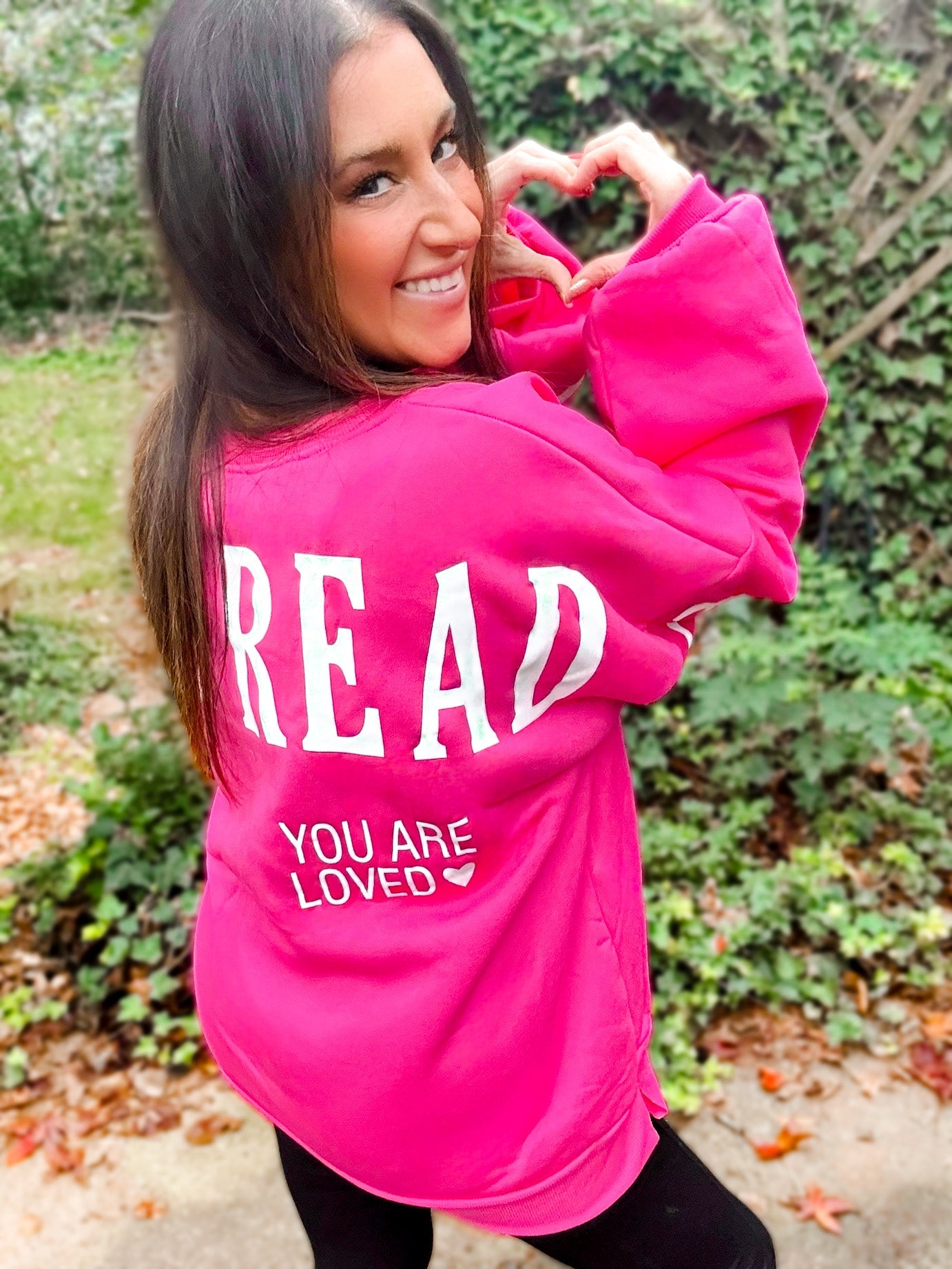 PREORDER If You Can Read This You Are Loved Graphic Back Printed Scuba Sweatshirt - Girl Code Couture