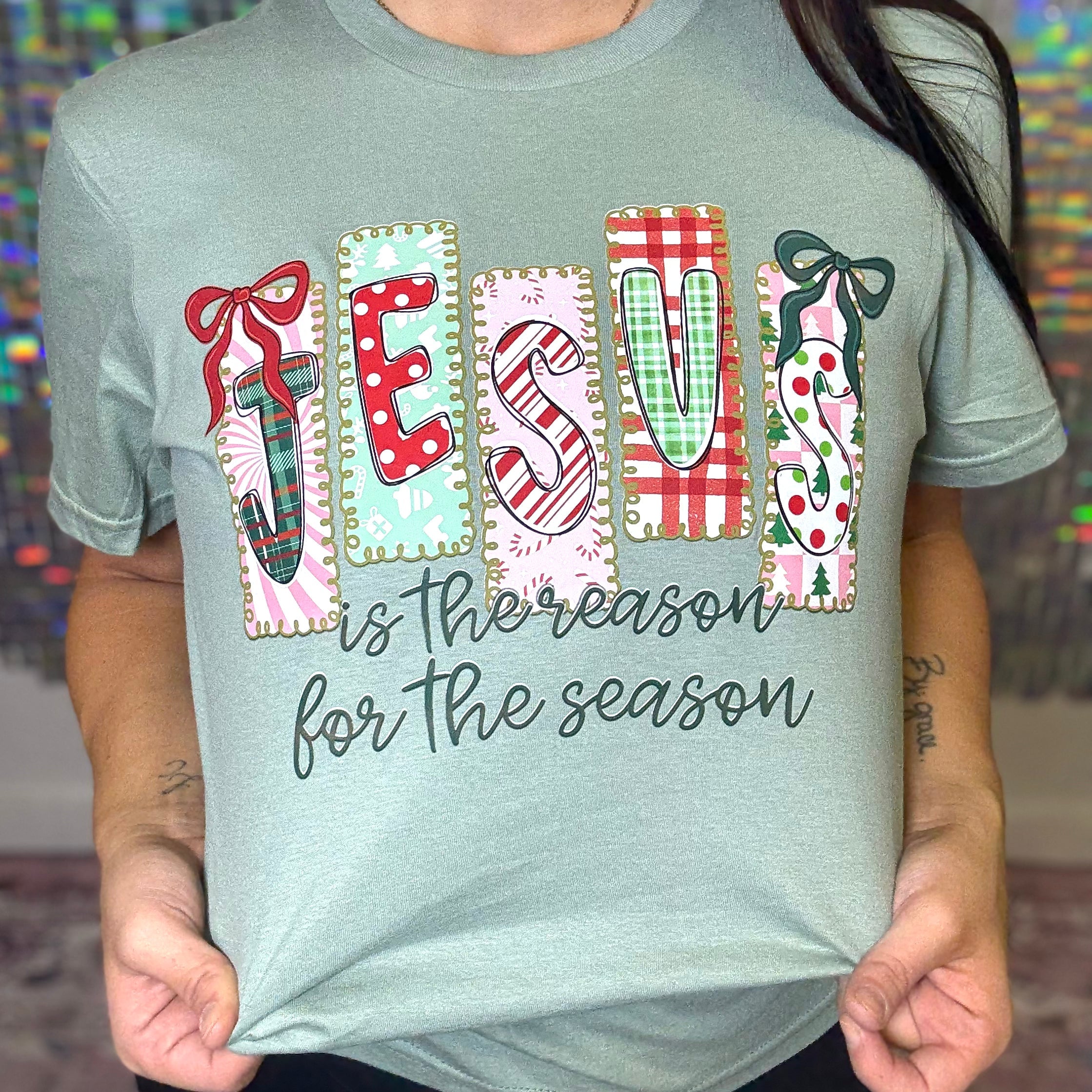 FP Jesus Is The Reason Bow Patterns Graphic Tee