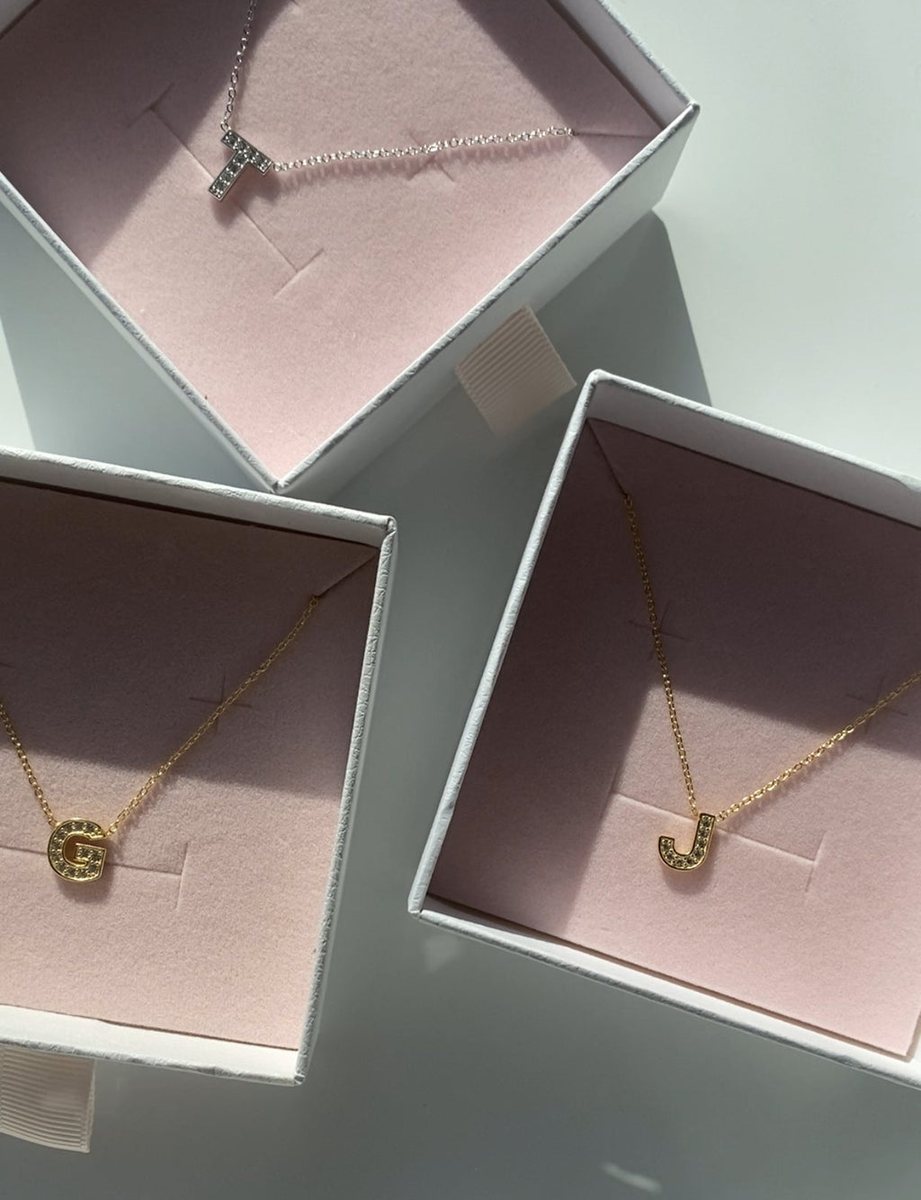 Custom Impression Initial Necklace (Water Resistant & Pave Crystal)