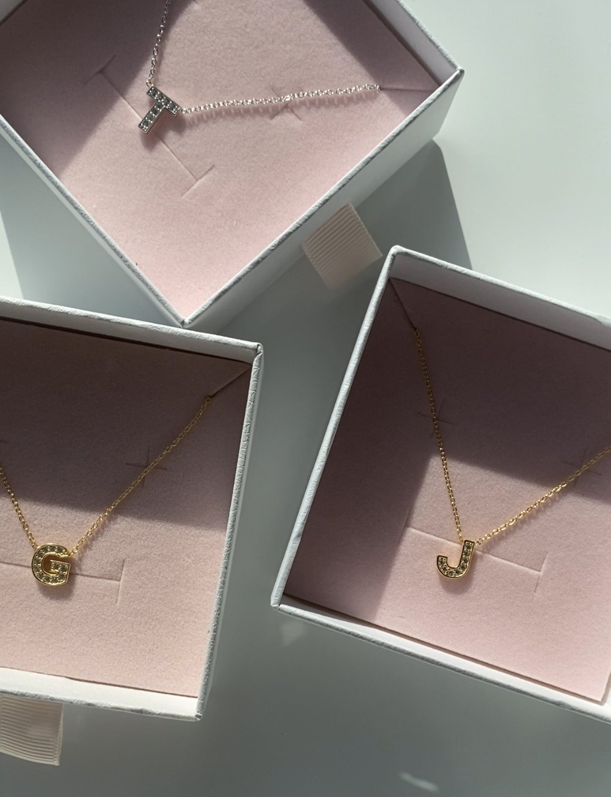 Custom Impression Initial Necklace (Water Resistant & Pave Crystal)