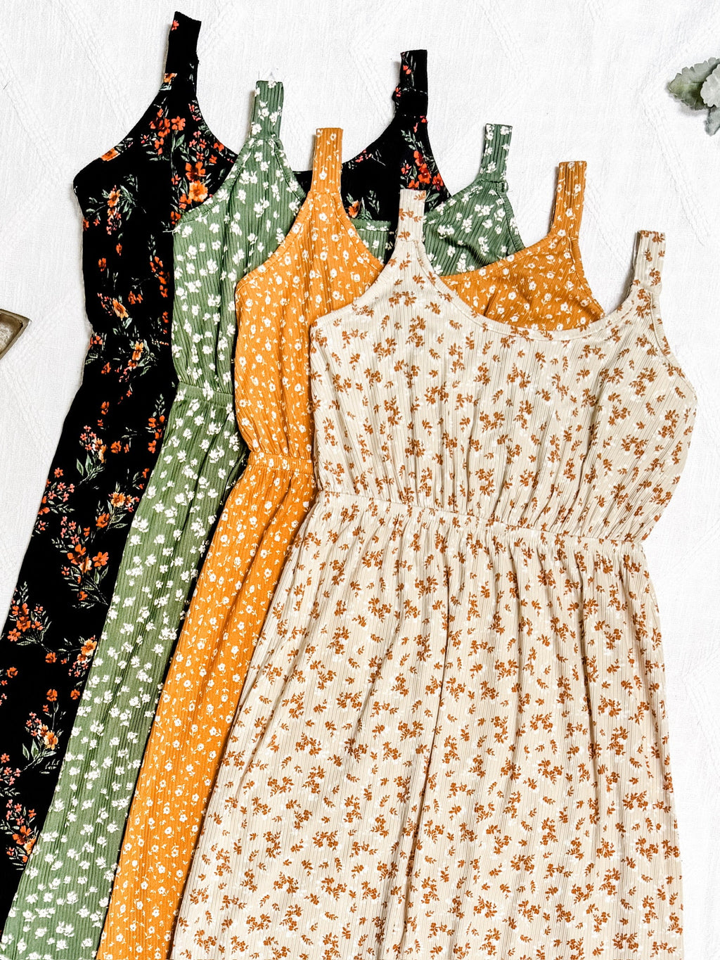 IN STOCK Reagan Ribbed Midi Dress - Pumpkin Floral FINAL SALE