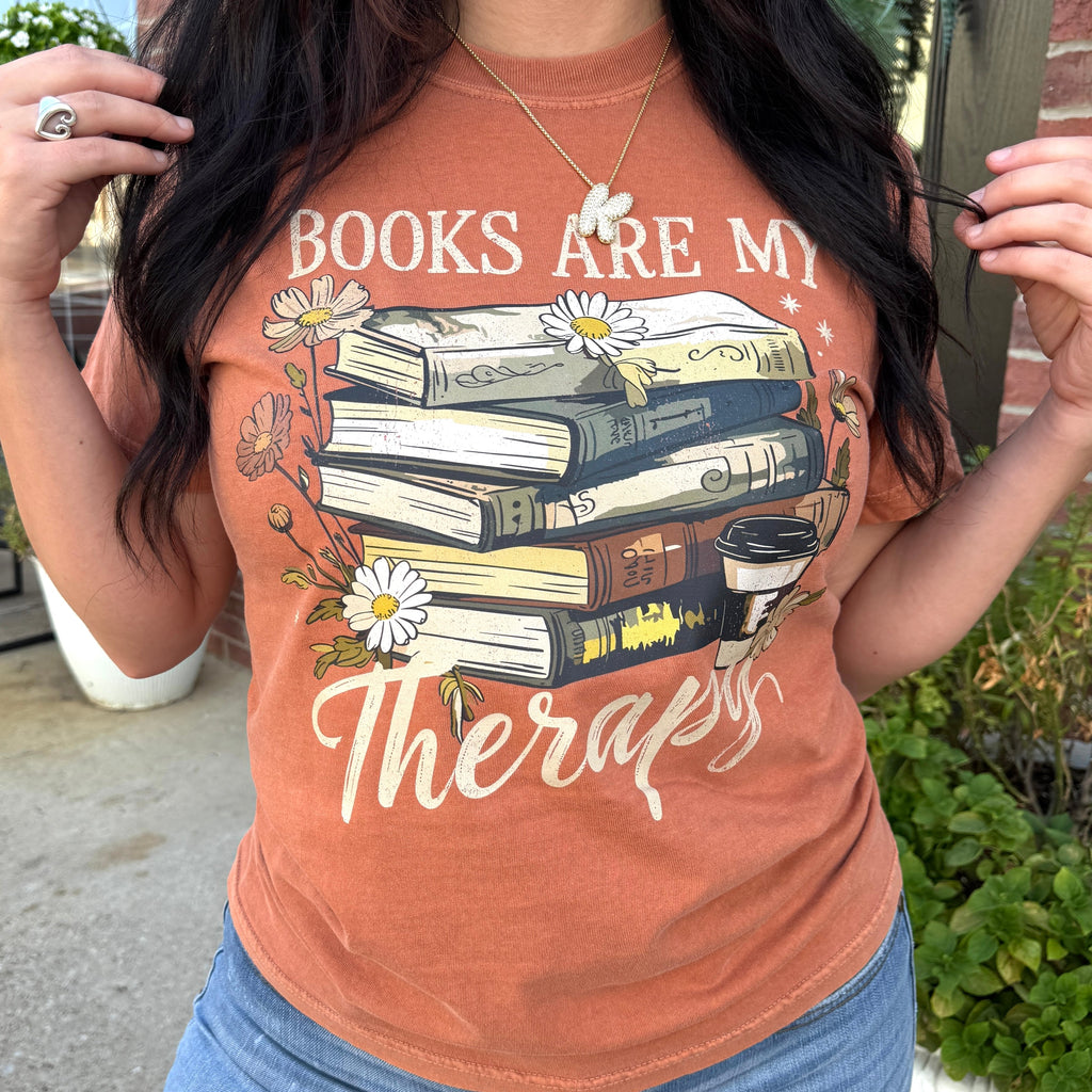 Books Are My Therapy Graphic Tee