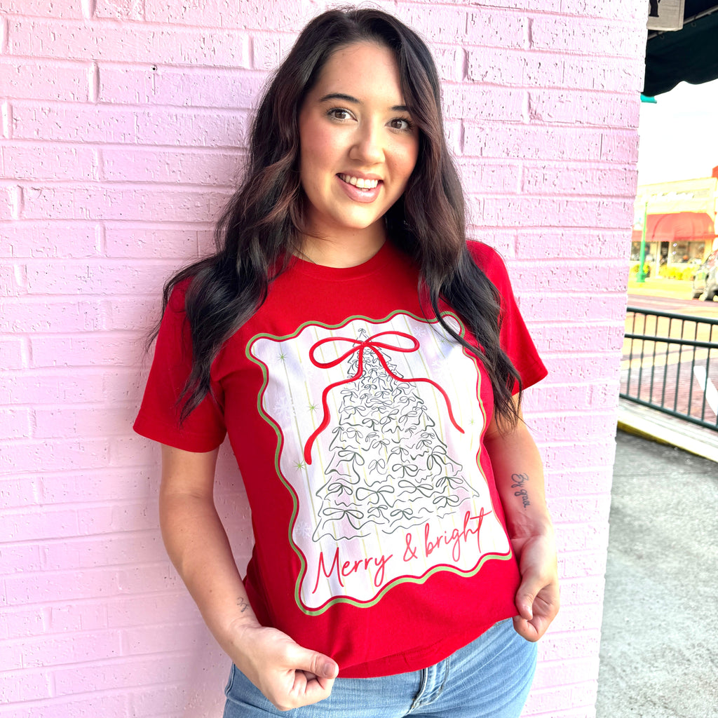 Merry & Bright Tree Graphic Tee