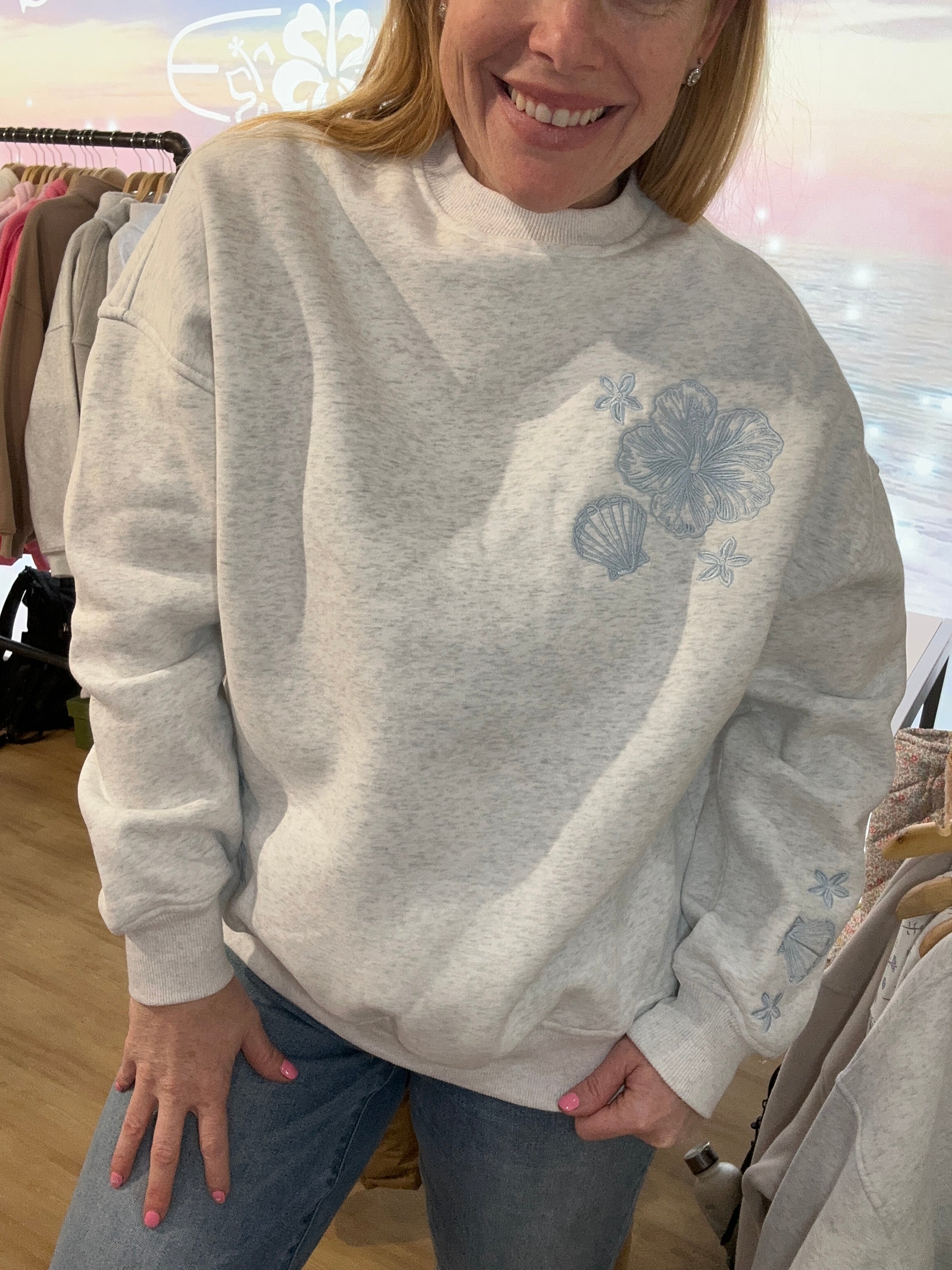 Island Embroidered Crewneck - NYC Market Exclusive