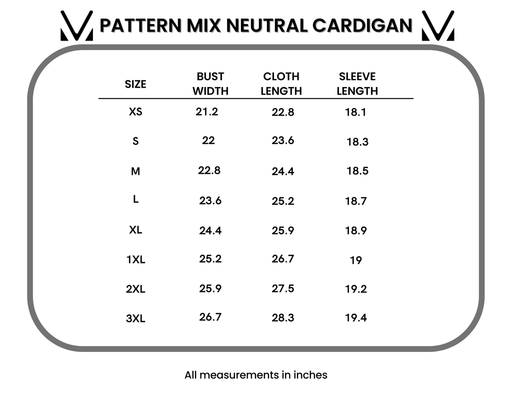 IN STOCK Pattern Mix Neutral Cardigan