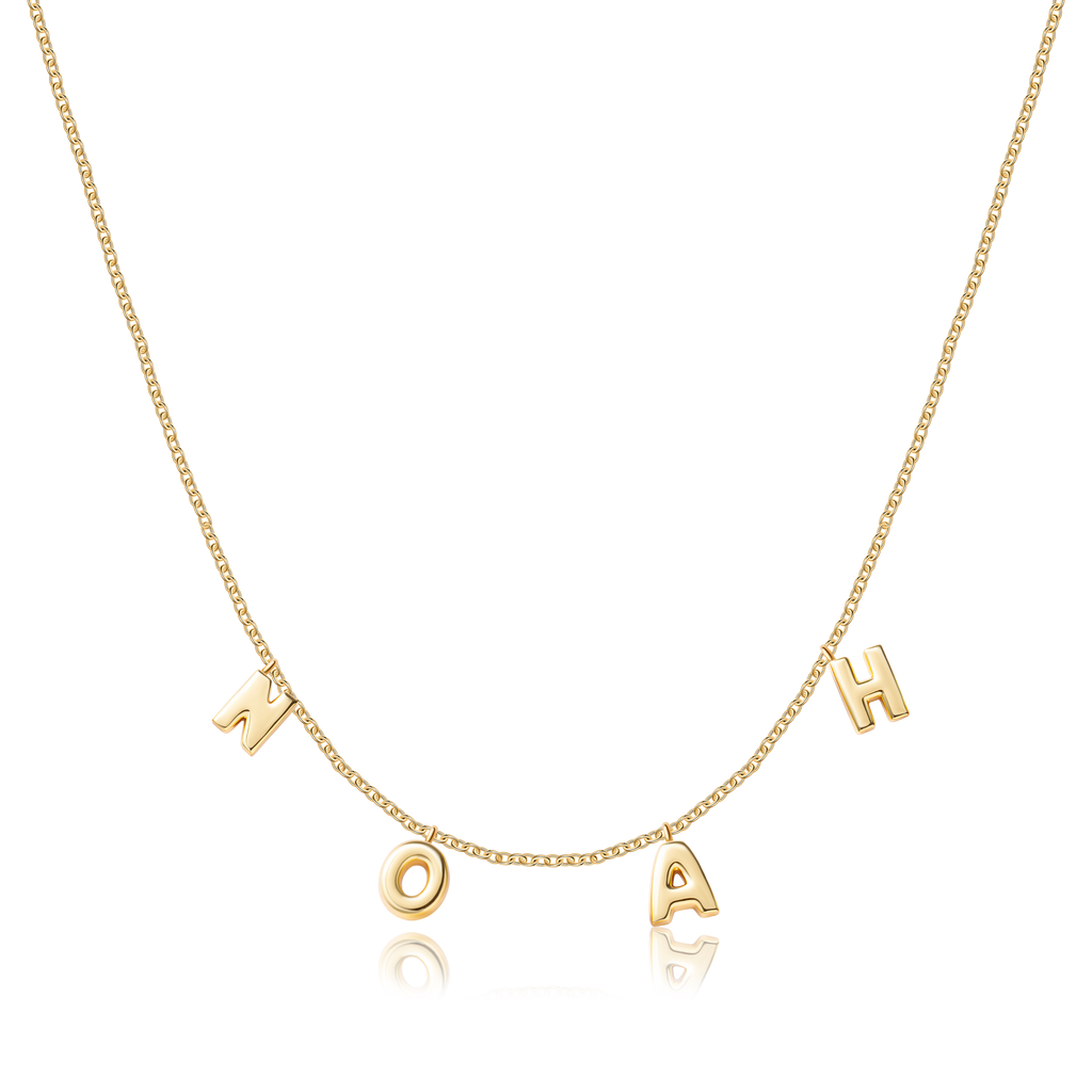 Custom Bristol Bubble Letter Name Necklace (Water Resistant)