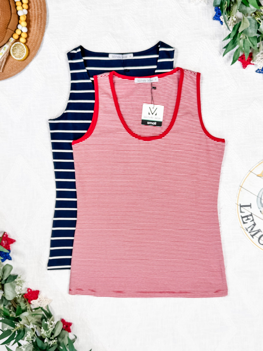 IN STOCK Micro Striped Tank - Red