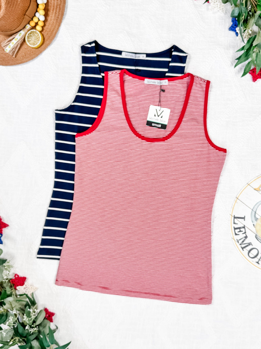 IN STOCK Micro Striped Tank - Red