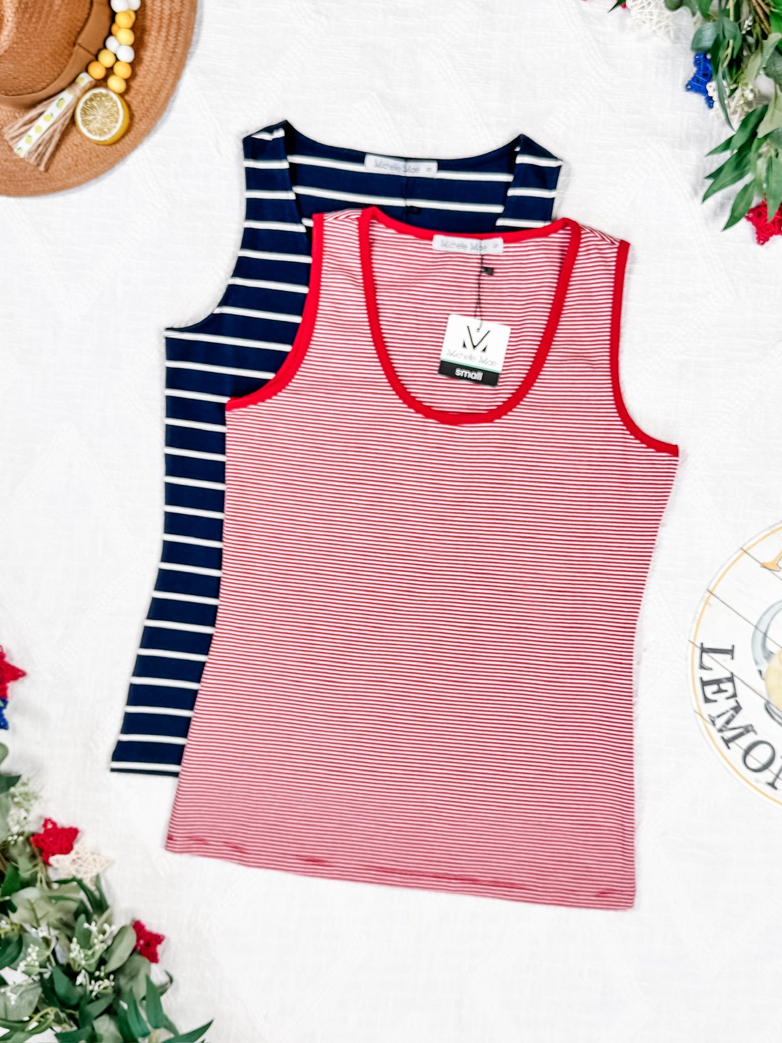 IN STOCK Micro Striped Tank - Red