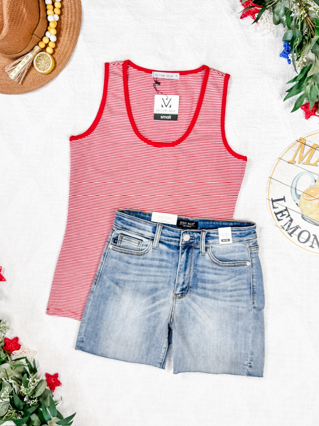 IN STOCK Micro Striped Tank - Red