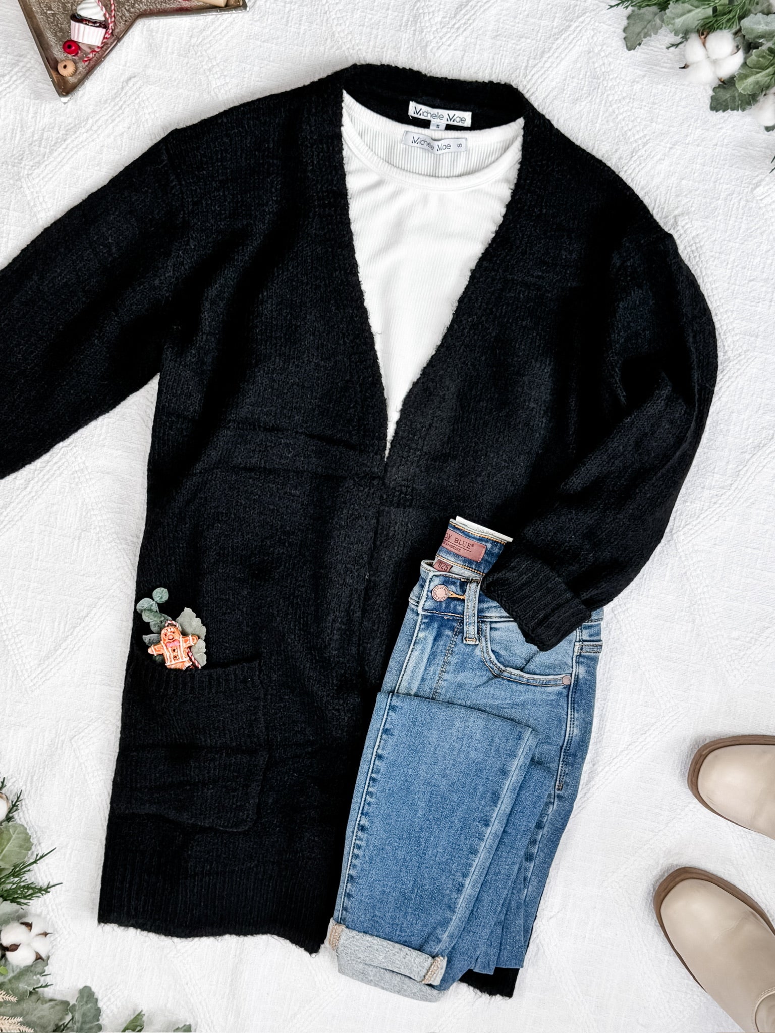 IN STOCK Madison Cozy Cardigan - Jet Black