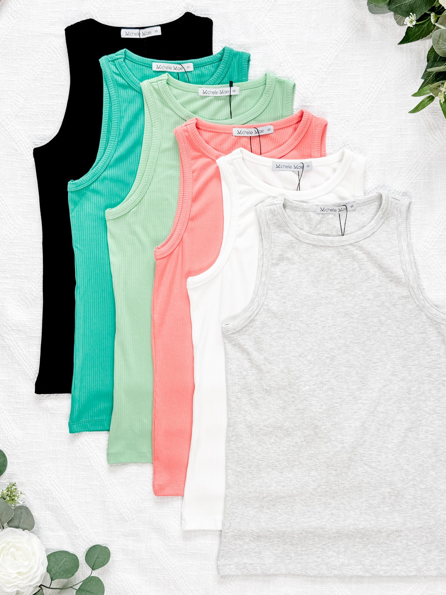 IN STOCK Tara Ribbed Tank - White