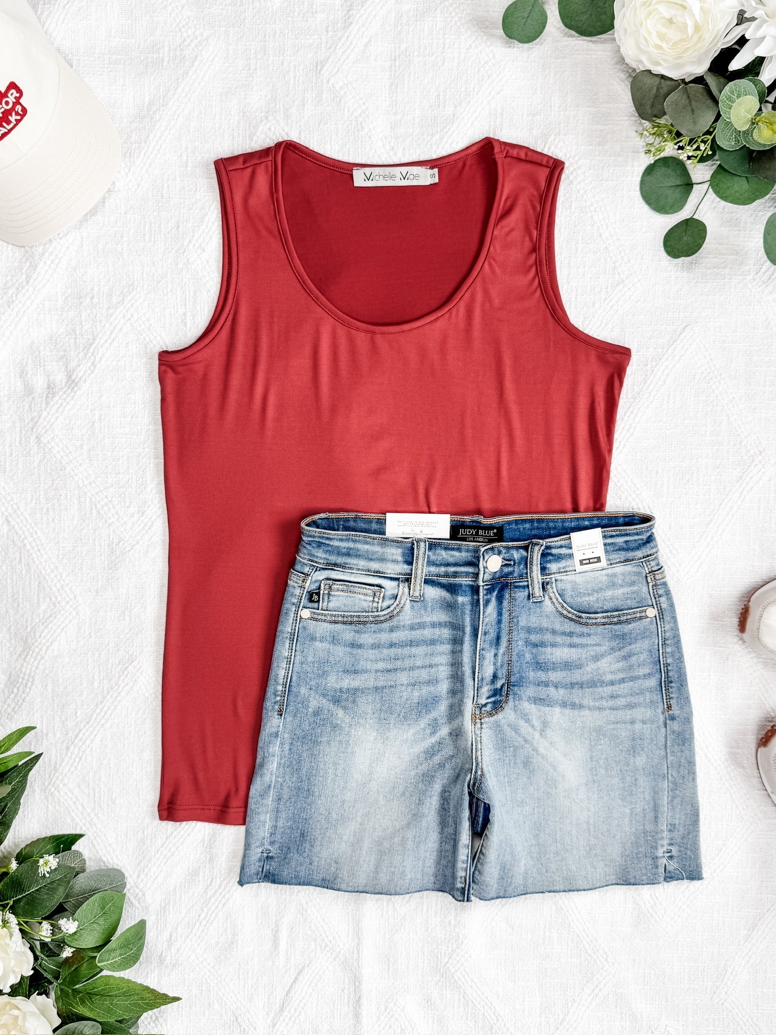 IN STOCK Luxe Crew Tank - Papaya FINAL SALE