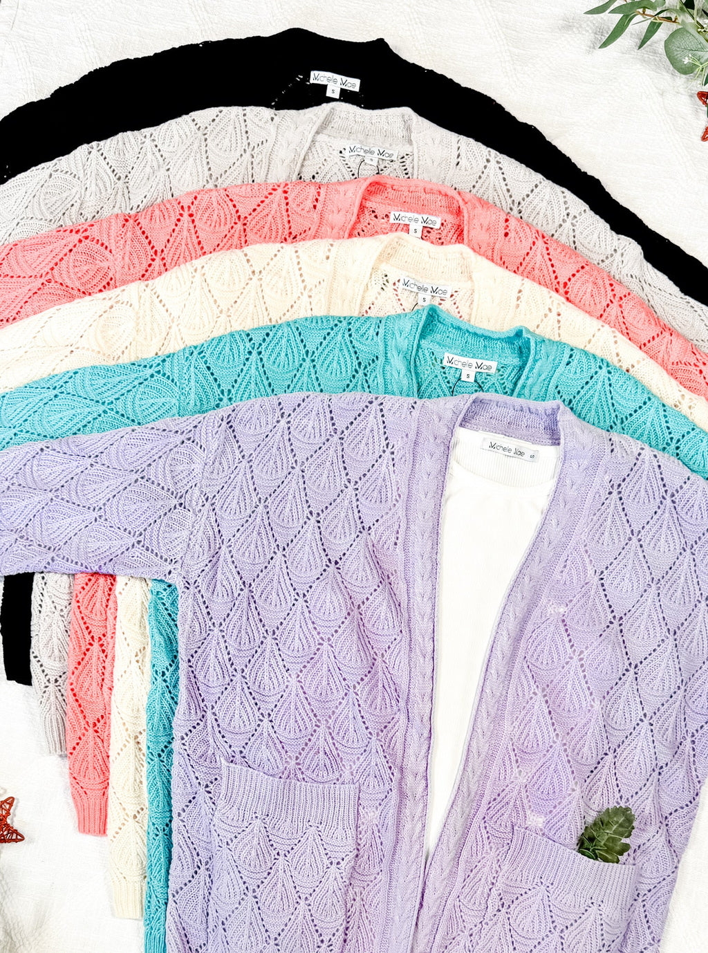 IN STOCK Open Knit Cardigan - Black