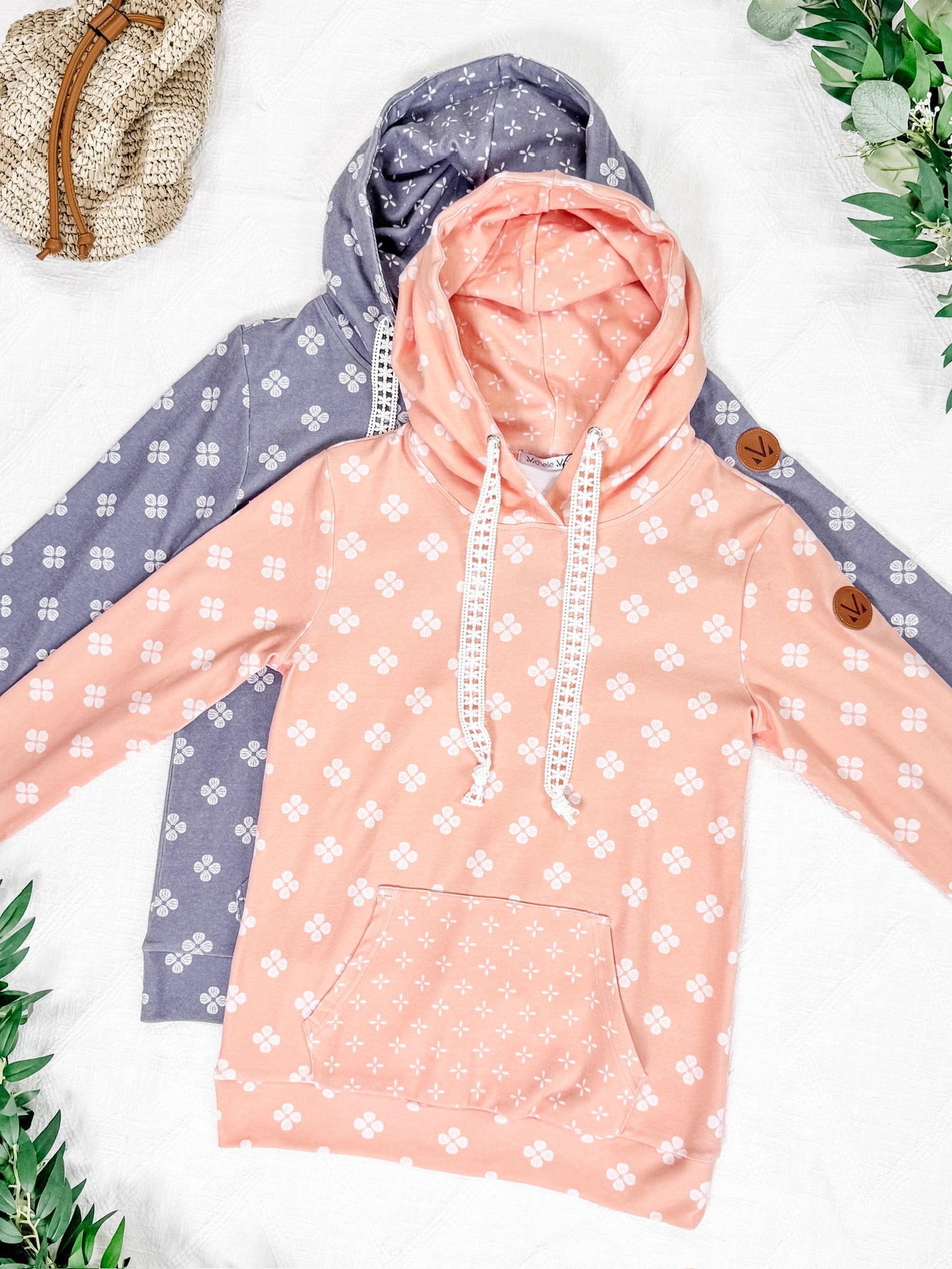 IN STOCK Hailey Pullover Hoodie - Slate Purple Floral