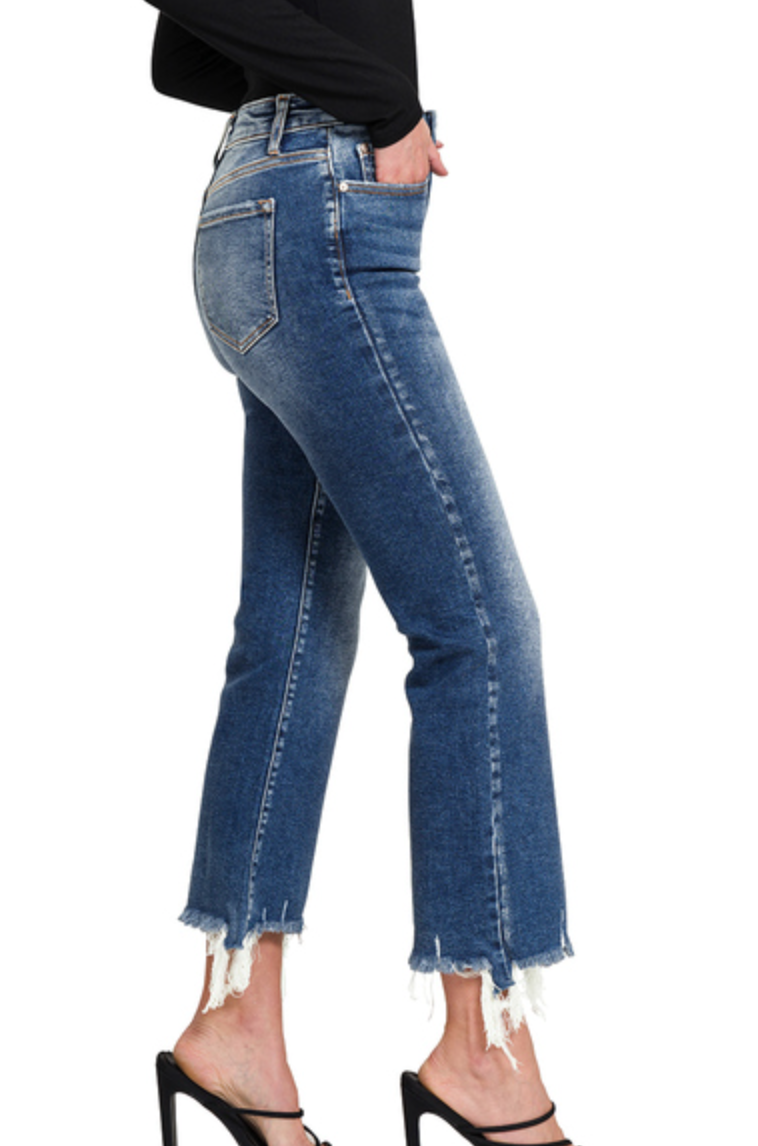 High Waisted Crop Flair Jeans